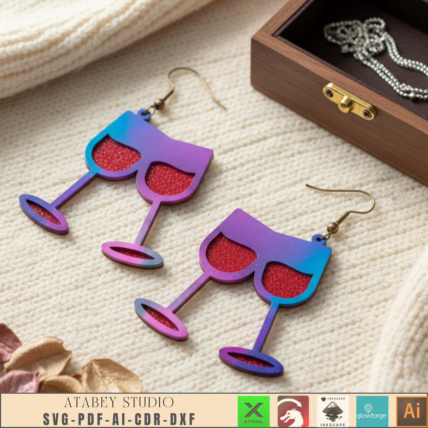 Laser Cut Earring SVG Bundle: Unique Wood Earring Designs, DIY Jewelry Kit, Digital Download for Crafting & Gifts 954