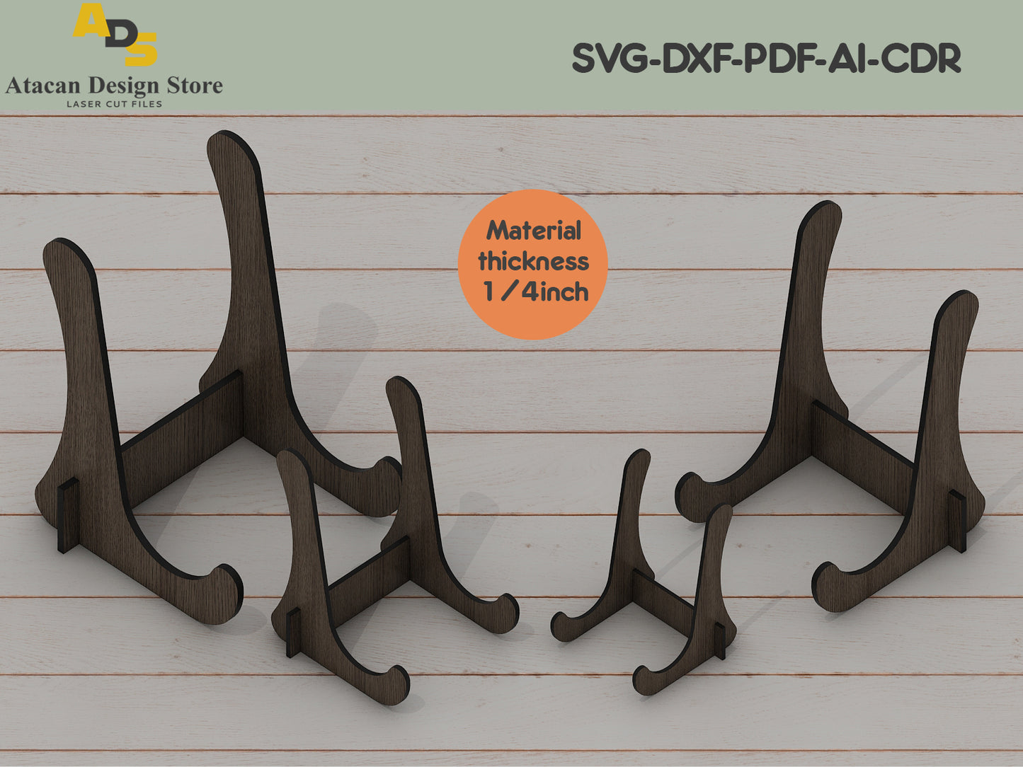 Versatile Easel Display Stand Laser Cut Files – For All Thicknesses and Styles 400