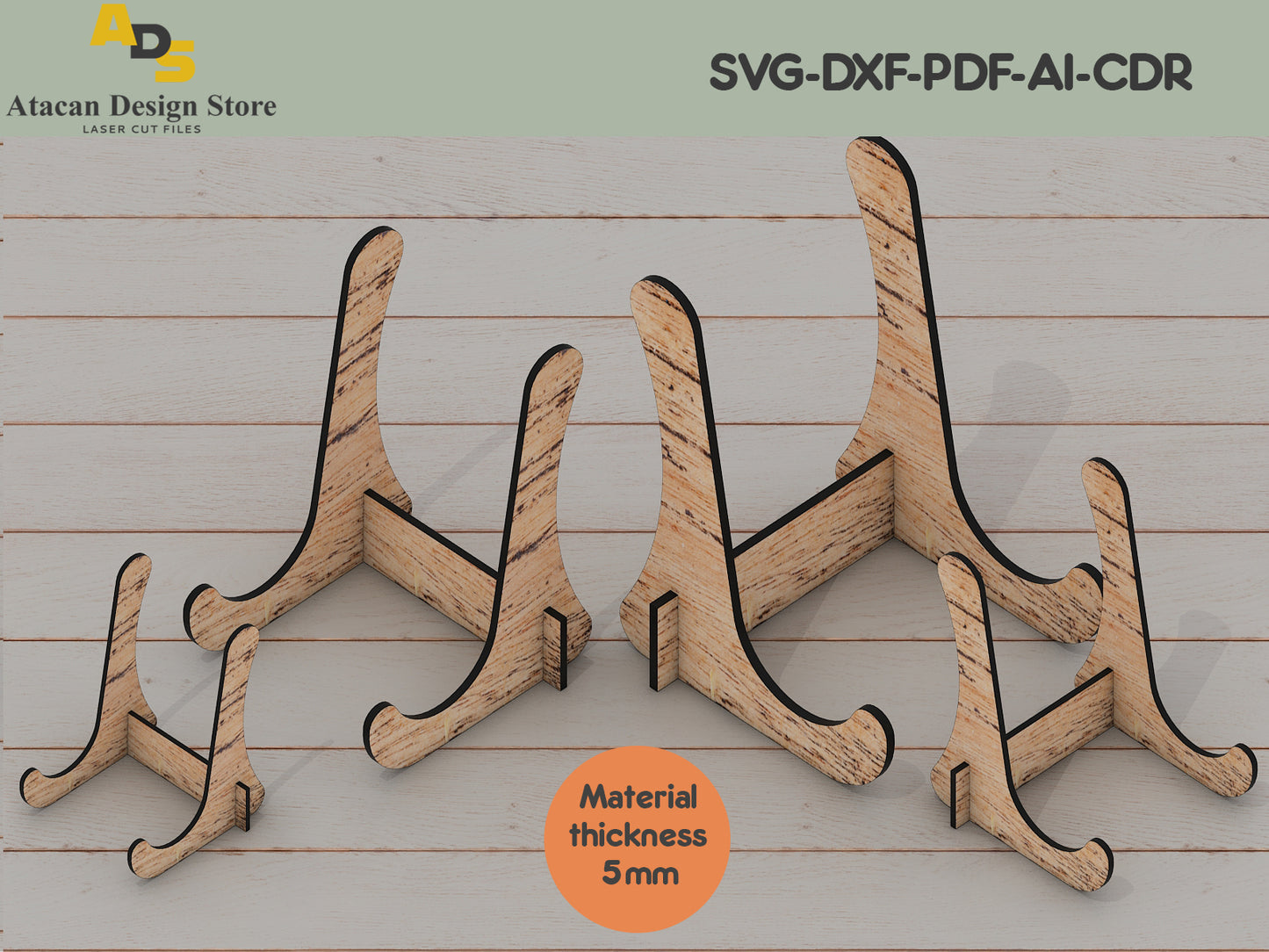 Versatile Easel Display Stand Laser Cut Files – For All Thicknesses and Styles 400