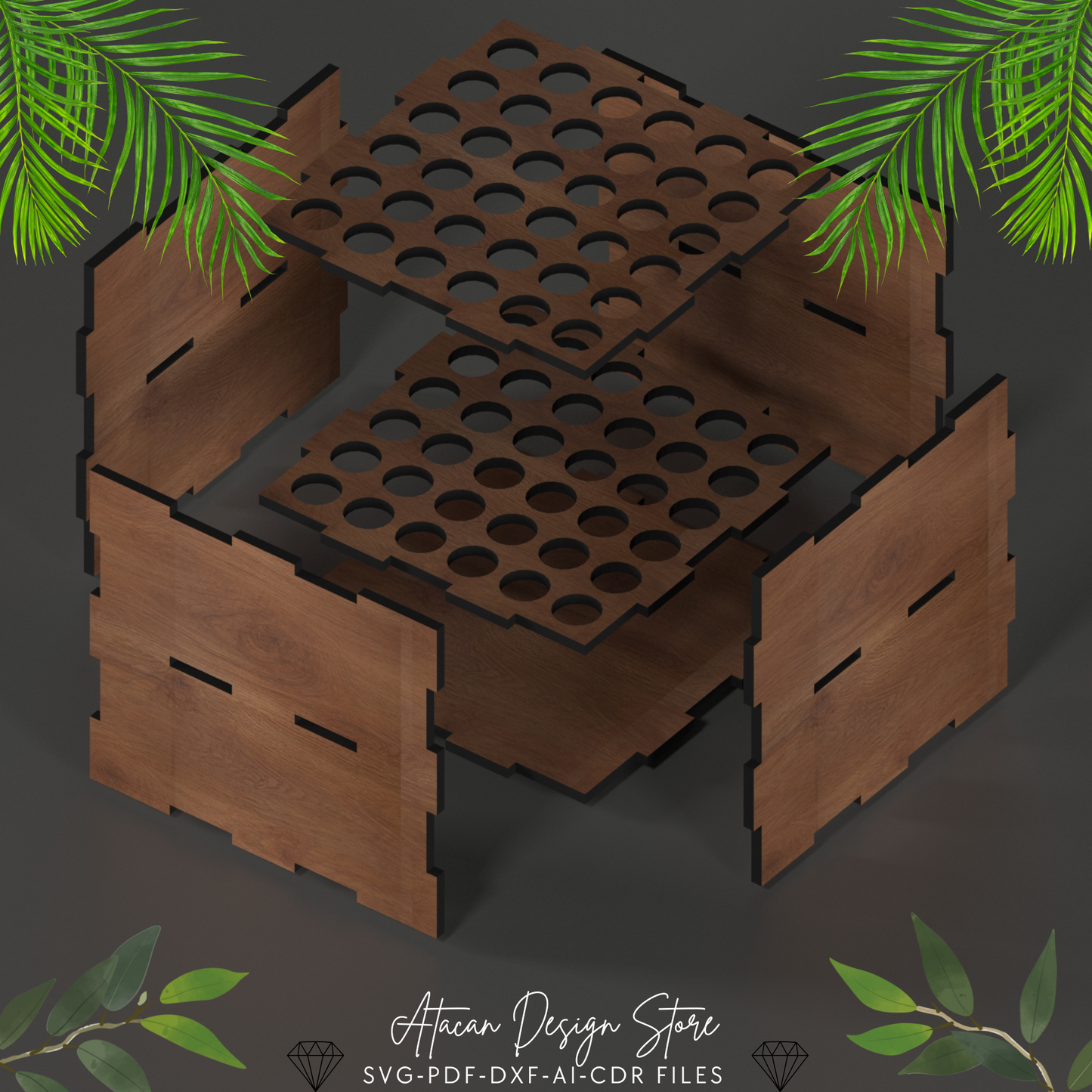 Laser Cut Paint Pen Holder - Perfect Organizer for Pens, Pencils, and Markers in Two Sizes 670
