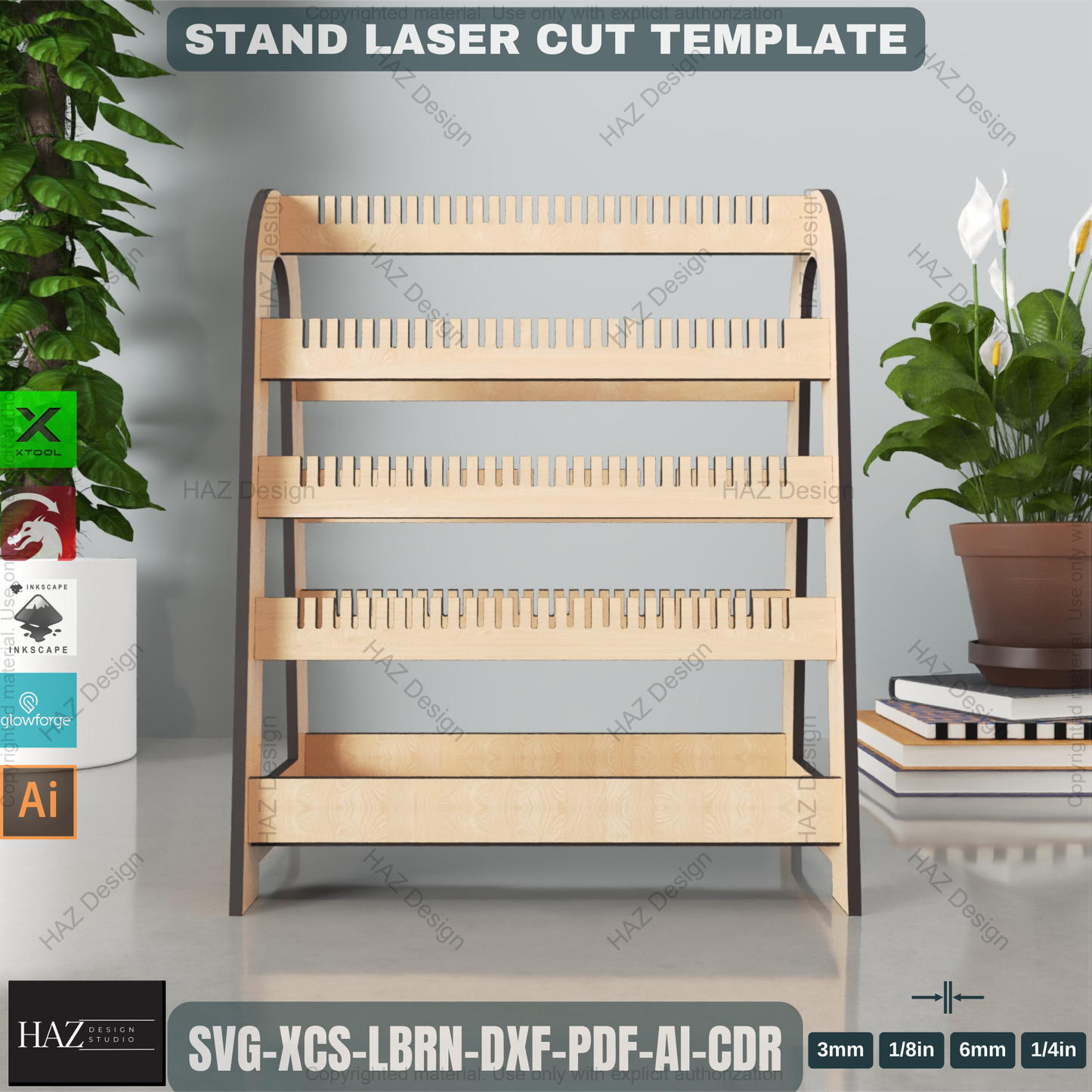 Laser Cut Jewelry Stand Template | DIY Earring & Necklace Holder, Craft Display,DIY Tiered Jewelry Display | Laser Cut Stand Files for Craft Fairs & Vendors 450