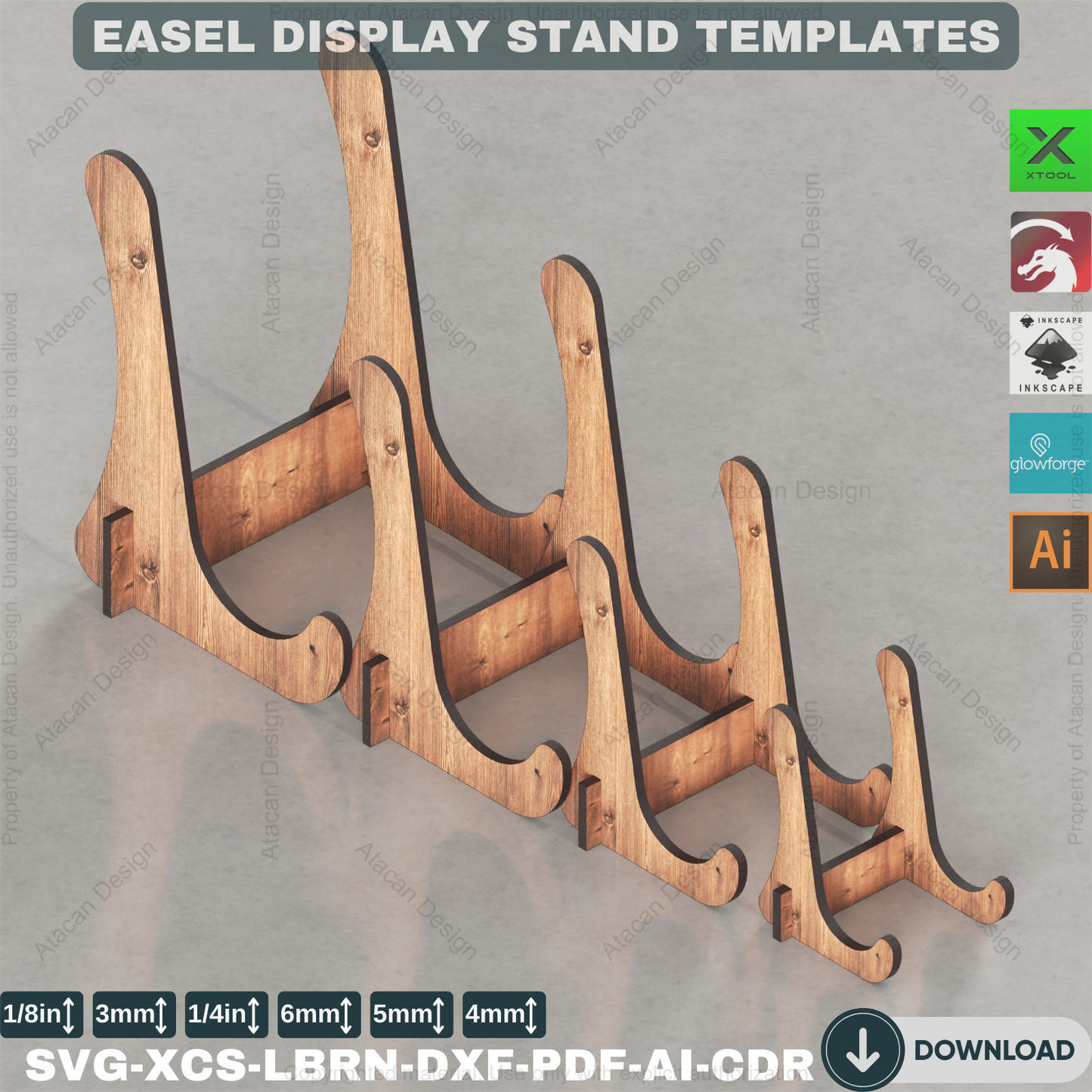 Laser Cut Frame Plate Stand / Laser cut vectors / Photo holder / Display Stand / Laser cut files ADS080