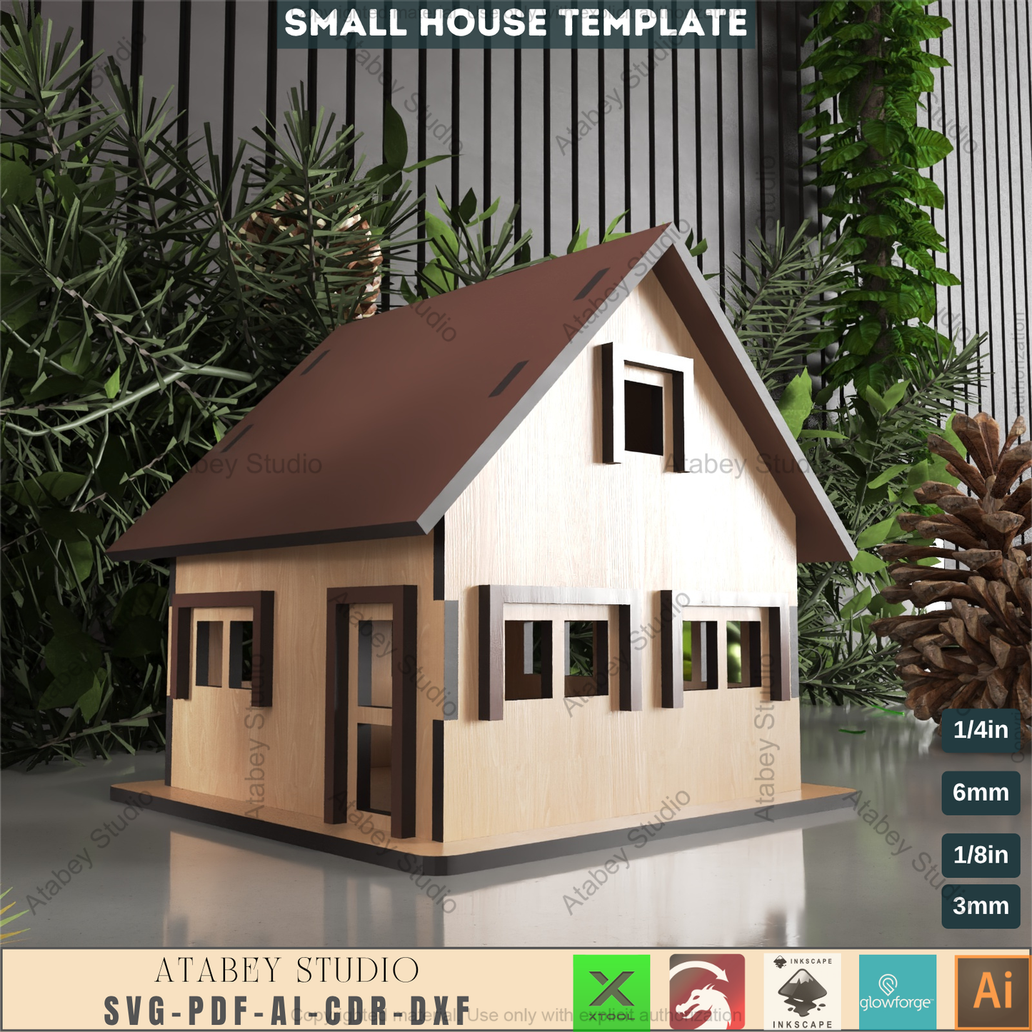 Build a Dollhouse Laser File, Wooden Miniature Project for Laser Cutters, DIY Model Home Plan