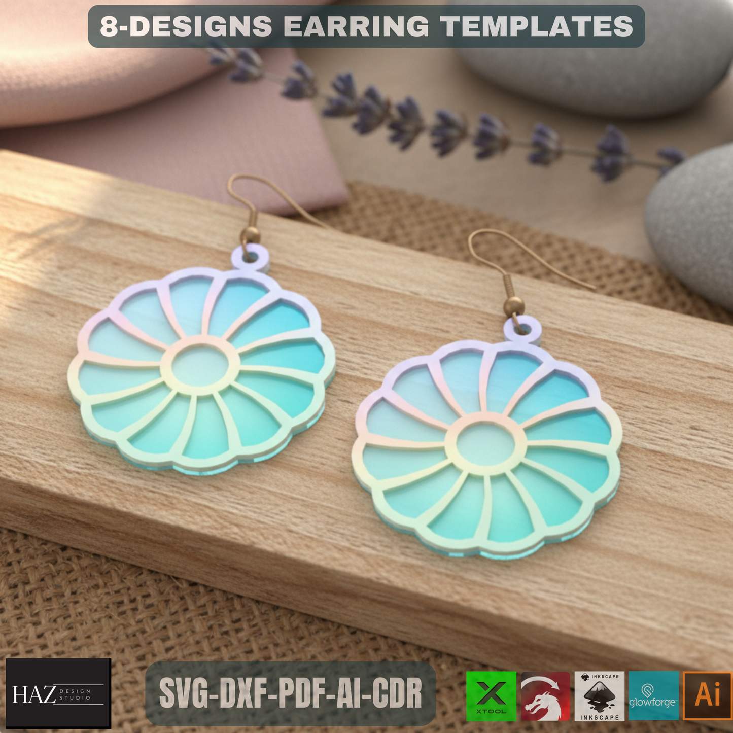Unique Laser Cut Earring SVG Bundle - Modern Wooden Jewelry Designs - Craft Files for XTool 479