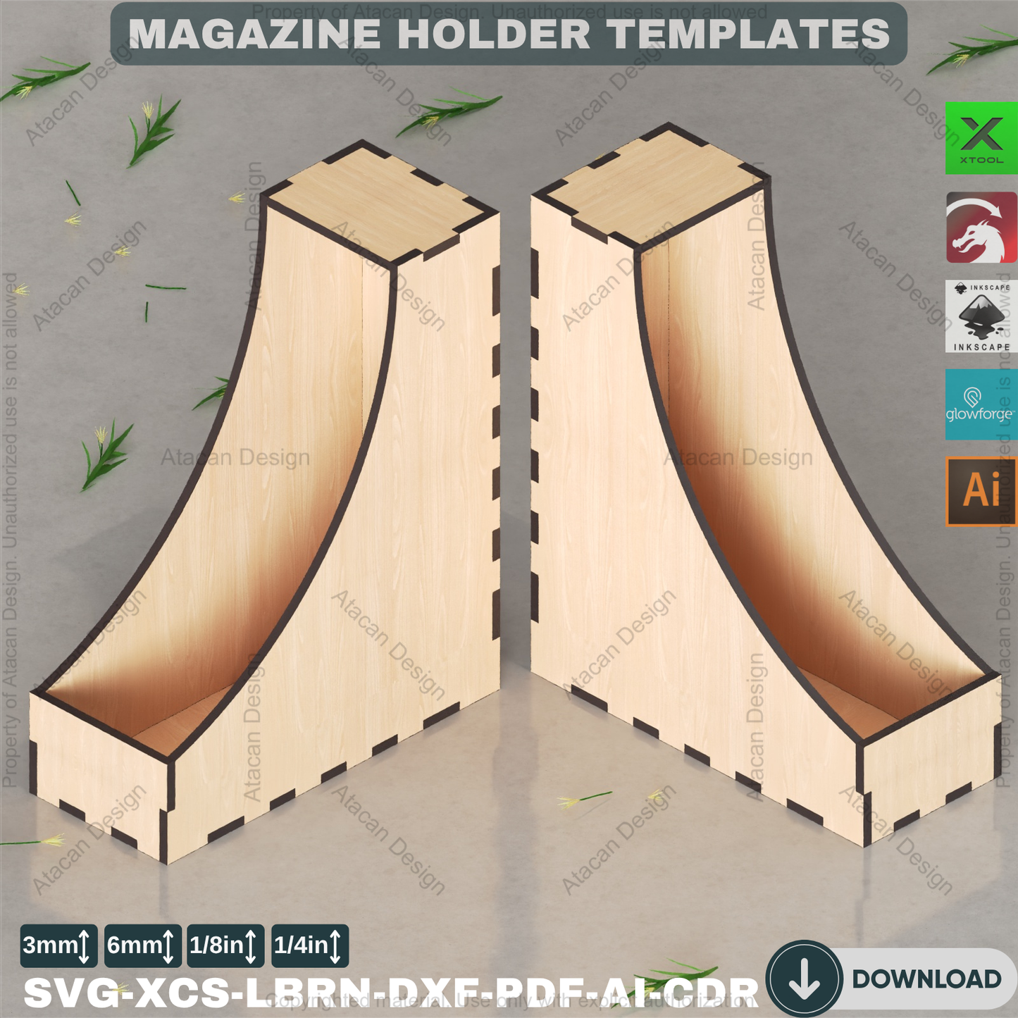Laser Cut Storage Organizer / Magazine Desk Storage / Desk File Organizer for Laser Cutting Wood Box ADS168