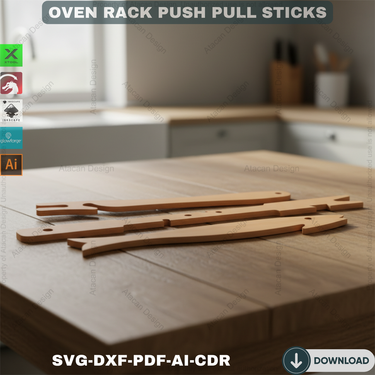 DIY Oven Rack Push Pull Stick - Customizable Oven Rack Tool - Perfect for Bakers 455