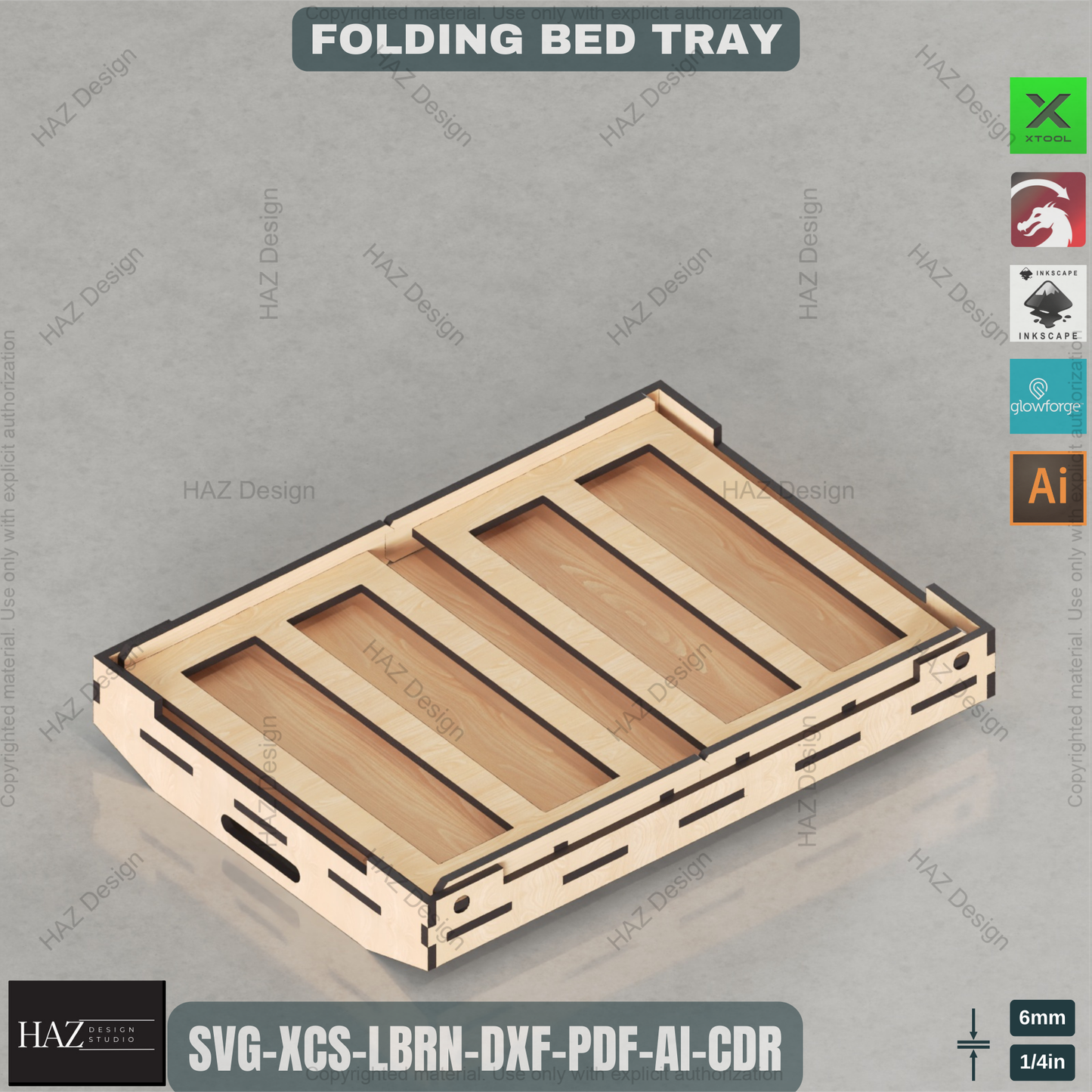 Laser Cut Folding Bed Tray - Breakfast & Serving Table Digital Plan,Portable Breakfast & Serving Tray - Smart Laser Cut Folding Design 454