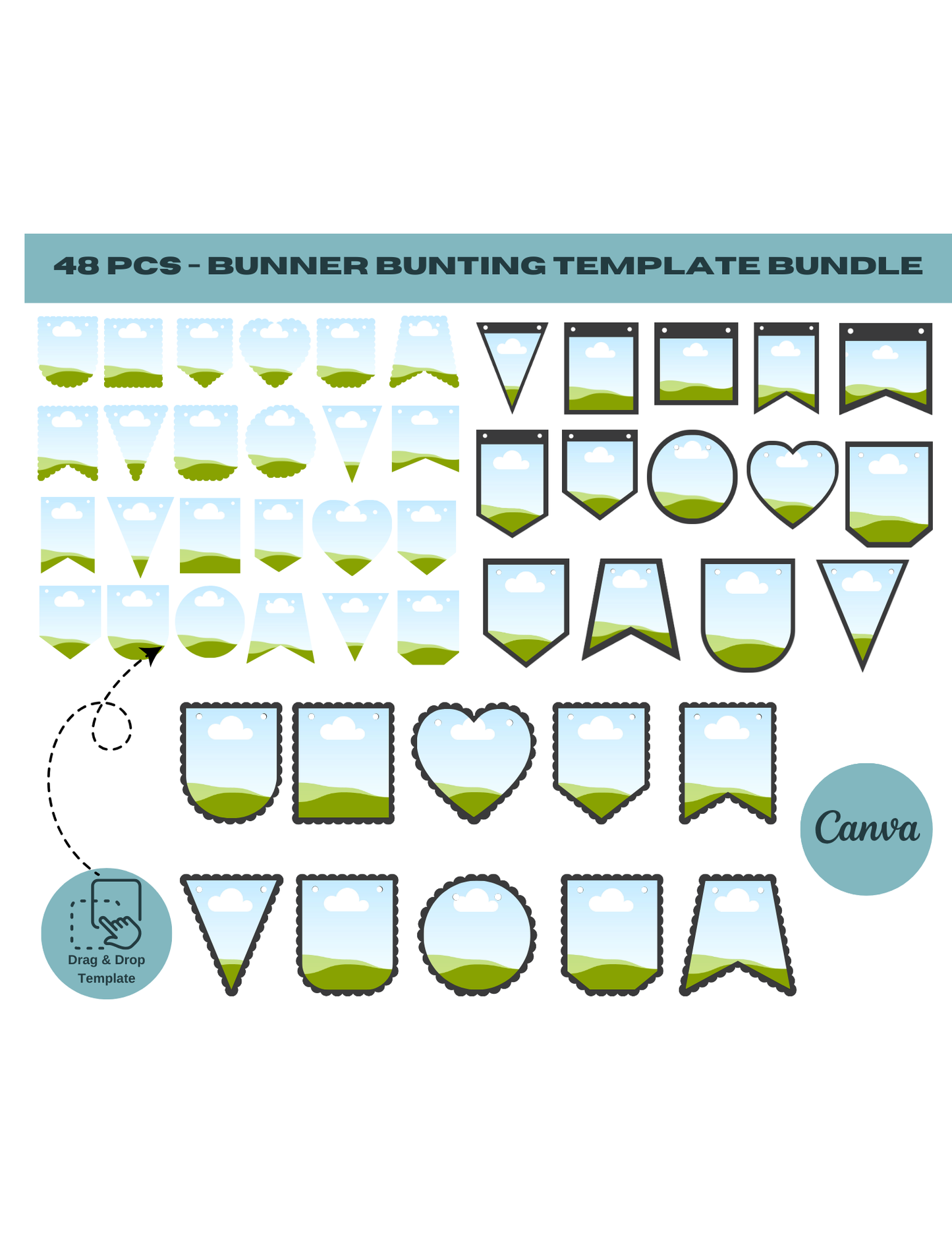 Complete Canva Template Bundle | Drag-and-Drop Designs | Bunting, Keychains, Tumblers, and More Cutting Files 179