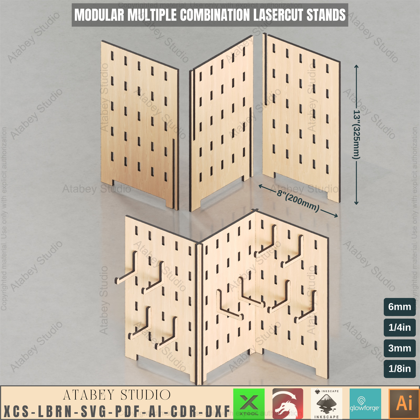 Versatile Laser Cut Display System: Modular Stand Files for Products & Crafts 935