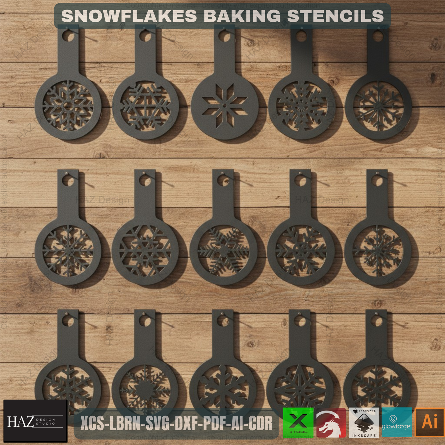 Christmas Snowflake Baking Stencil Set for Cookies, Cakes & Coffee – Festive Kitchen DIY Decorating Templates for Holiday Treats 485