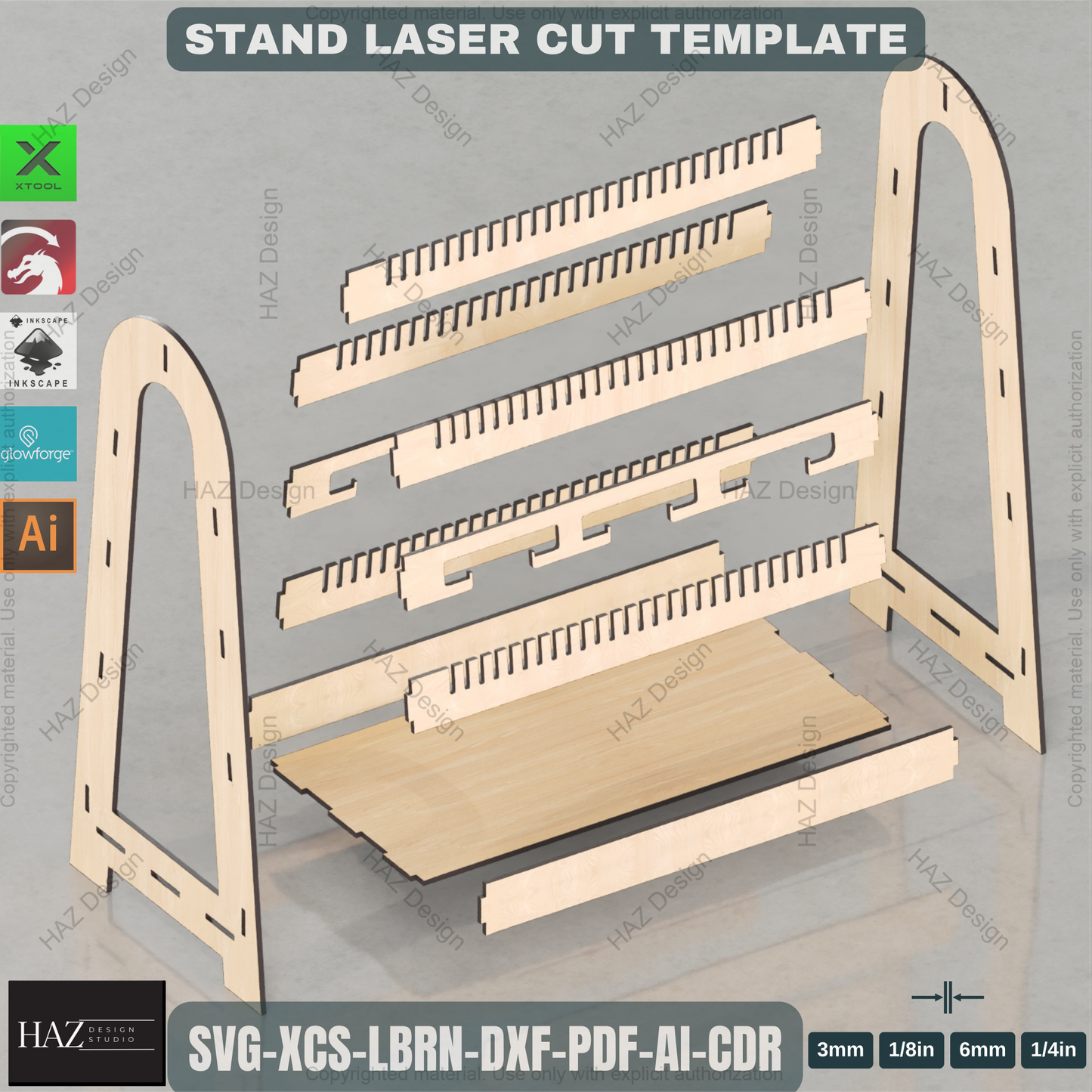 Laser Cut Jewelry Stand Template | DIY Earring & Necklace Holder, Craft Display,DIY Tiered Jewelry Display | Laser Cut Stand Files for Craft Fairs & Vendors 450