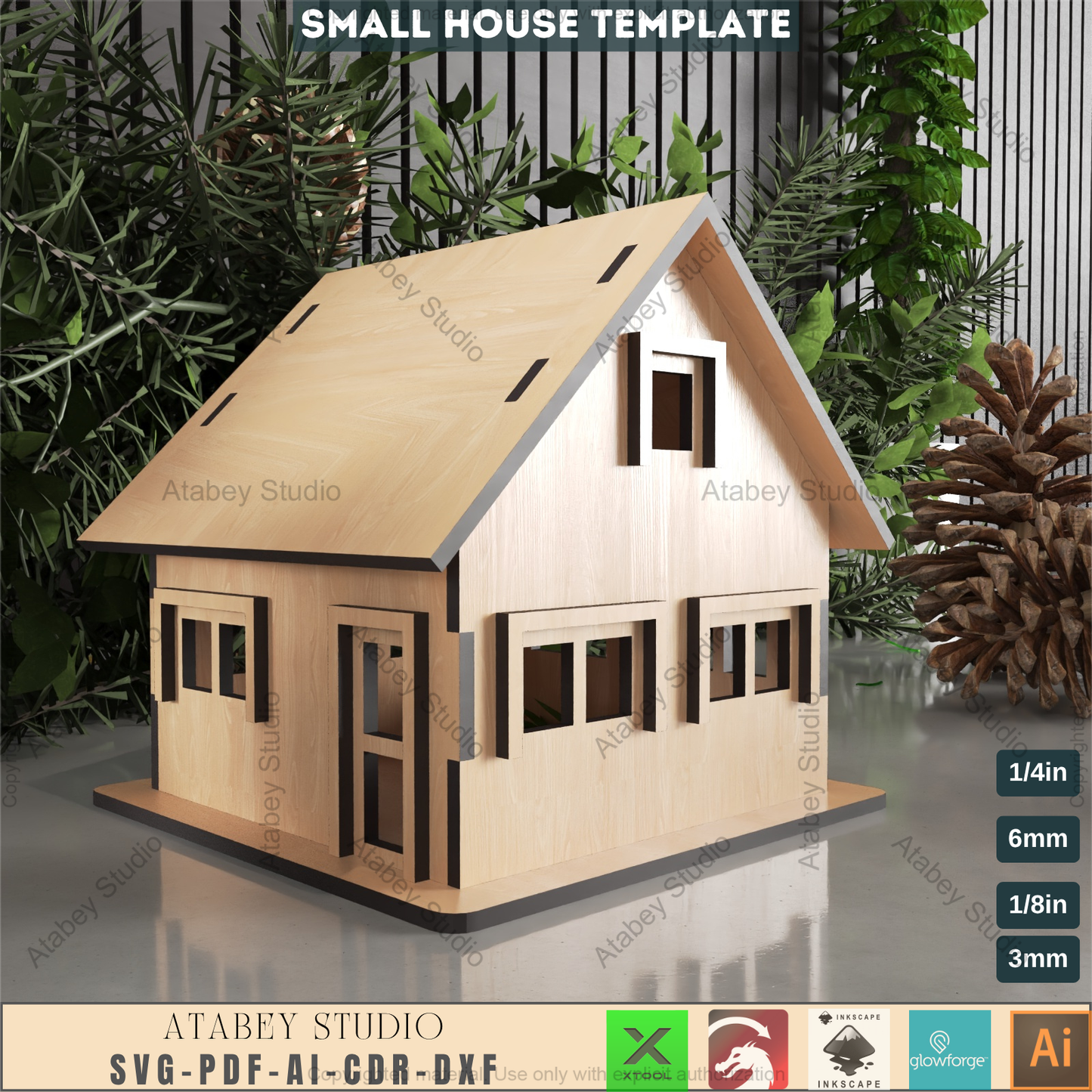 Build a Dollhouse Laser File, Wooden Miniature Project for Laser Cutters, DIY Model Home Plan