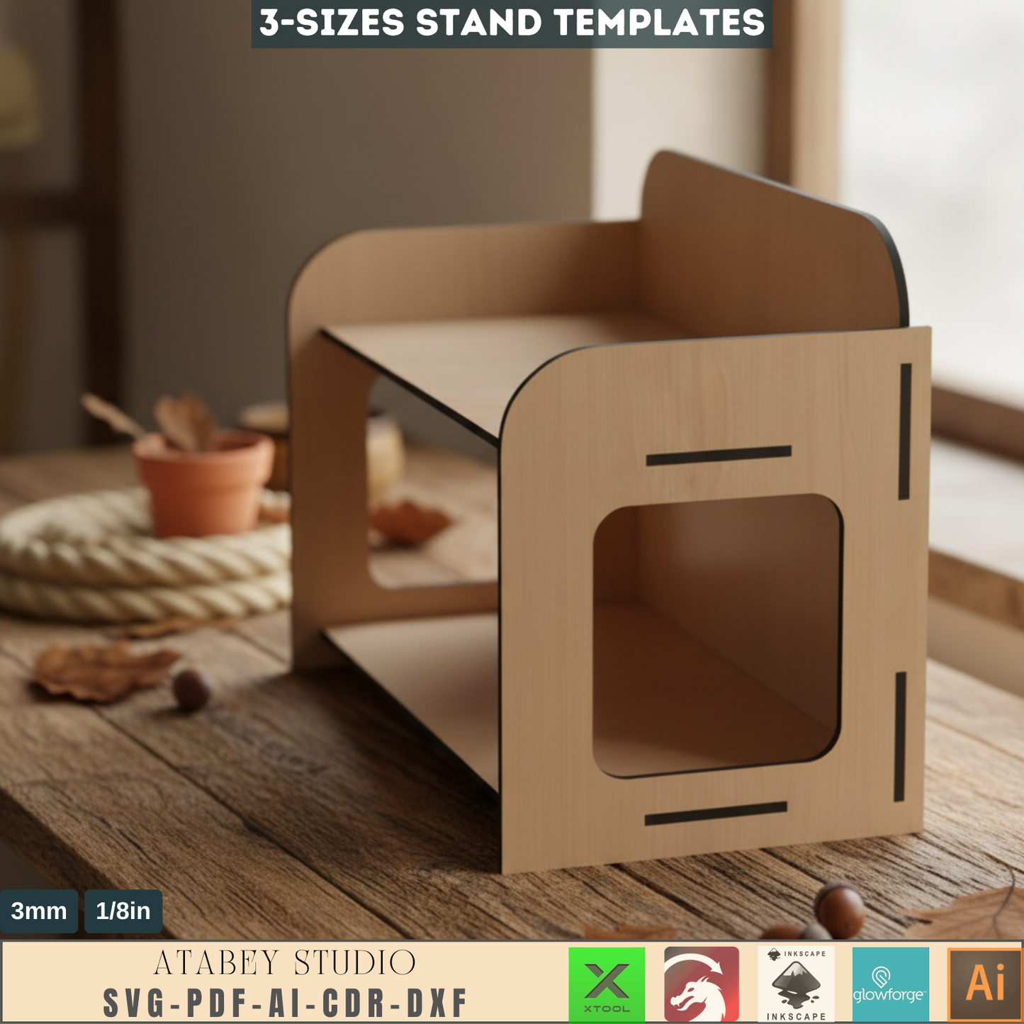 3 Size Wooden Stands - Craft fair display - Wood Retail Stand - Laser Vector Cut Files 576