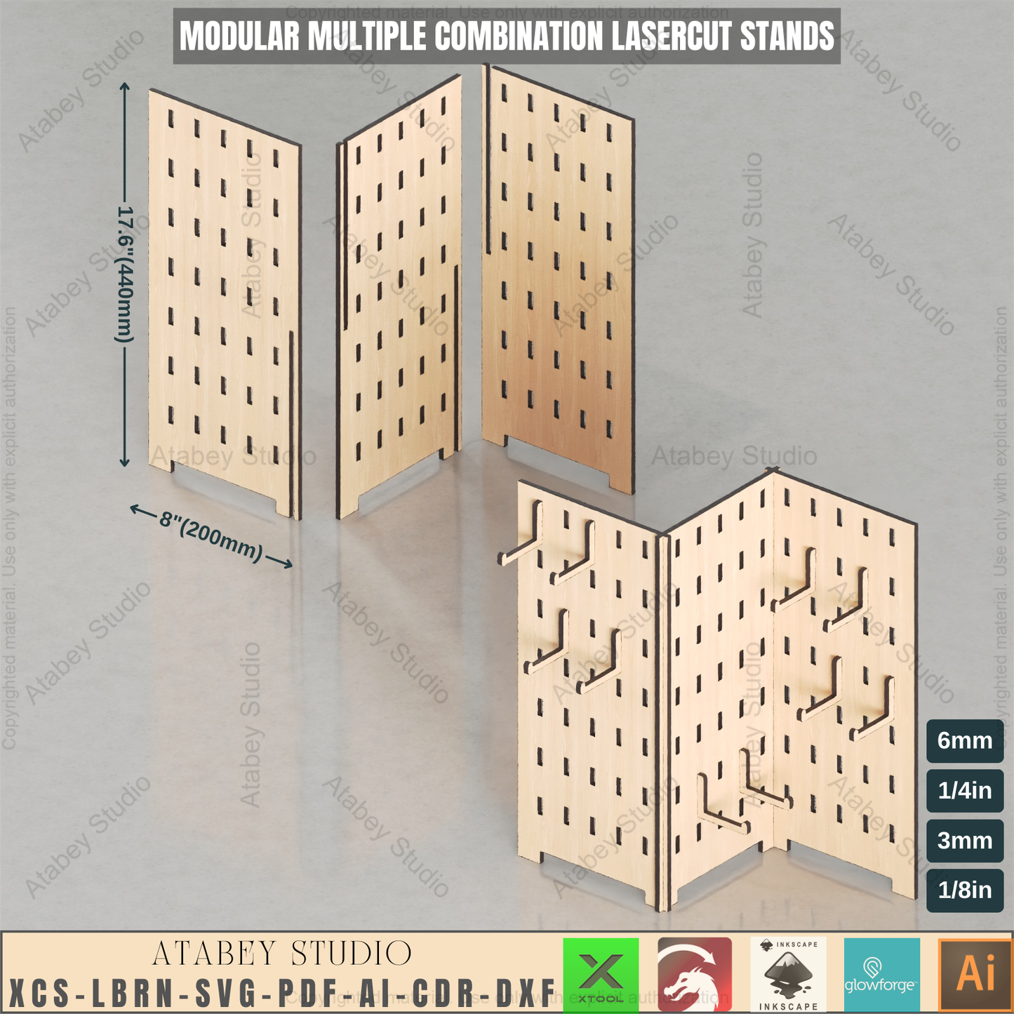 Versatile Laser Cut Display System: Modular Stand Files for Products & Crafts 935