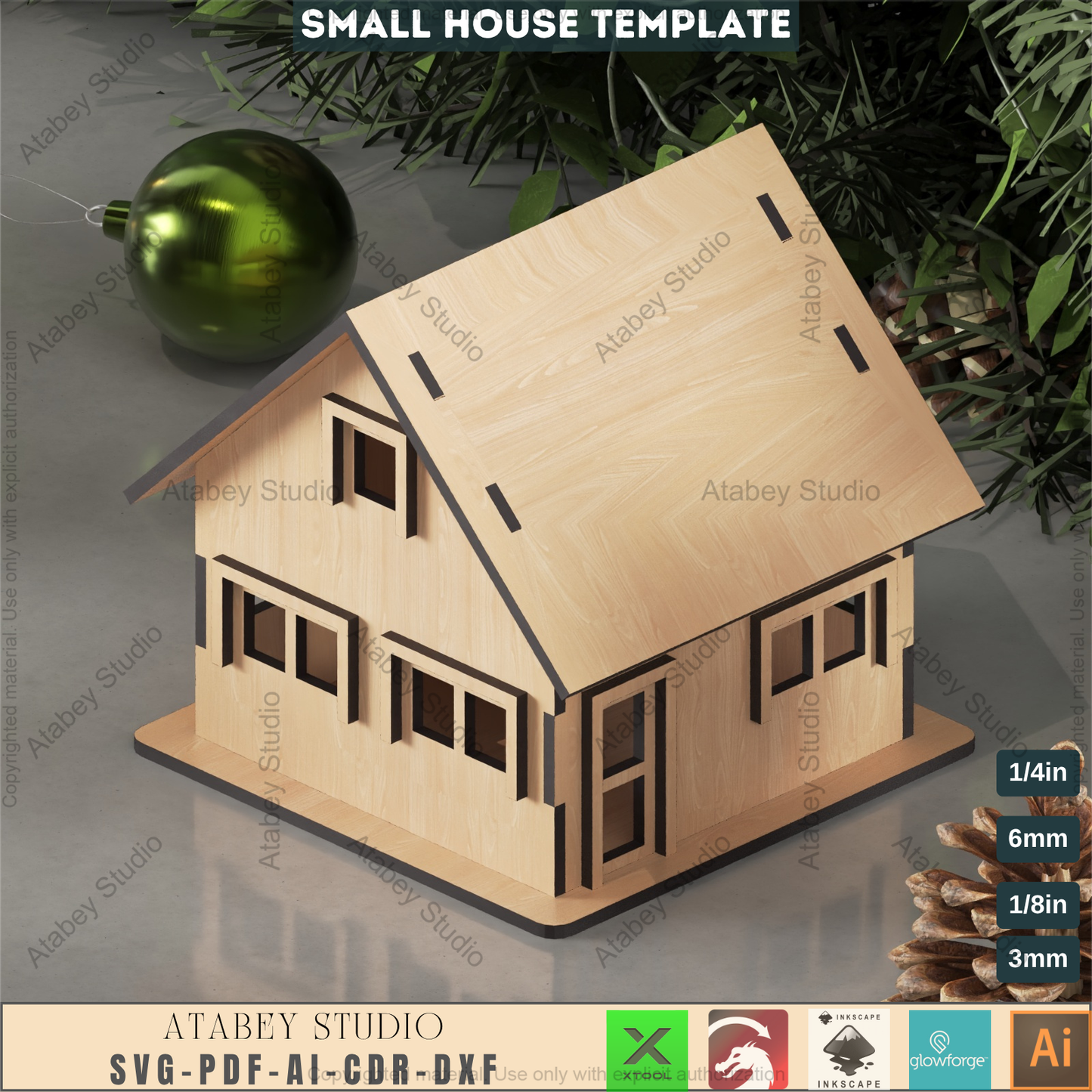 Build a Dollhouse Laser File, Wooden Miniature Project for Laser Cutters, DIY Model Home Plan