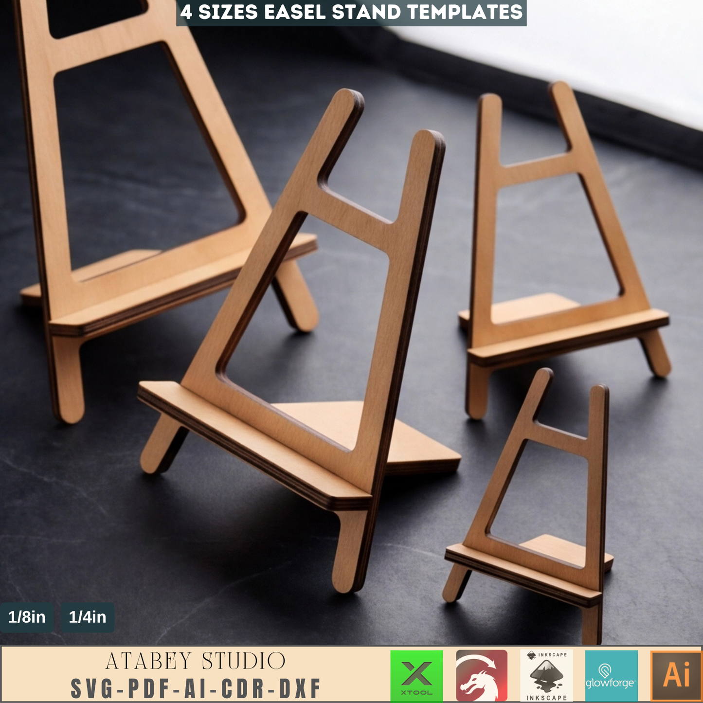 Easel Stands Template Tabletop Menu Holder Wood Display Stand 4 Sizes Wood Sign Holders