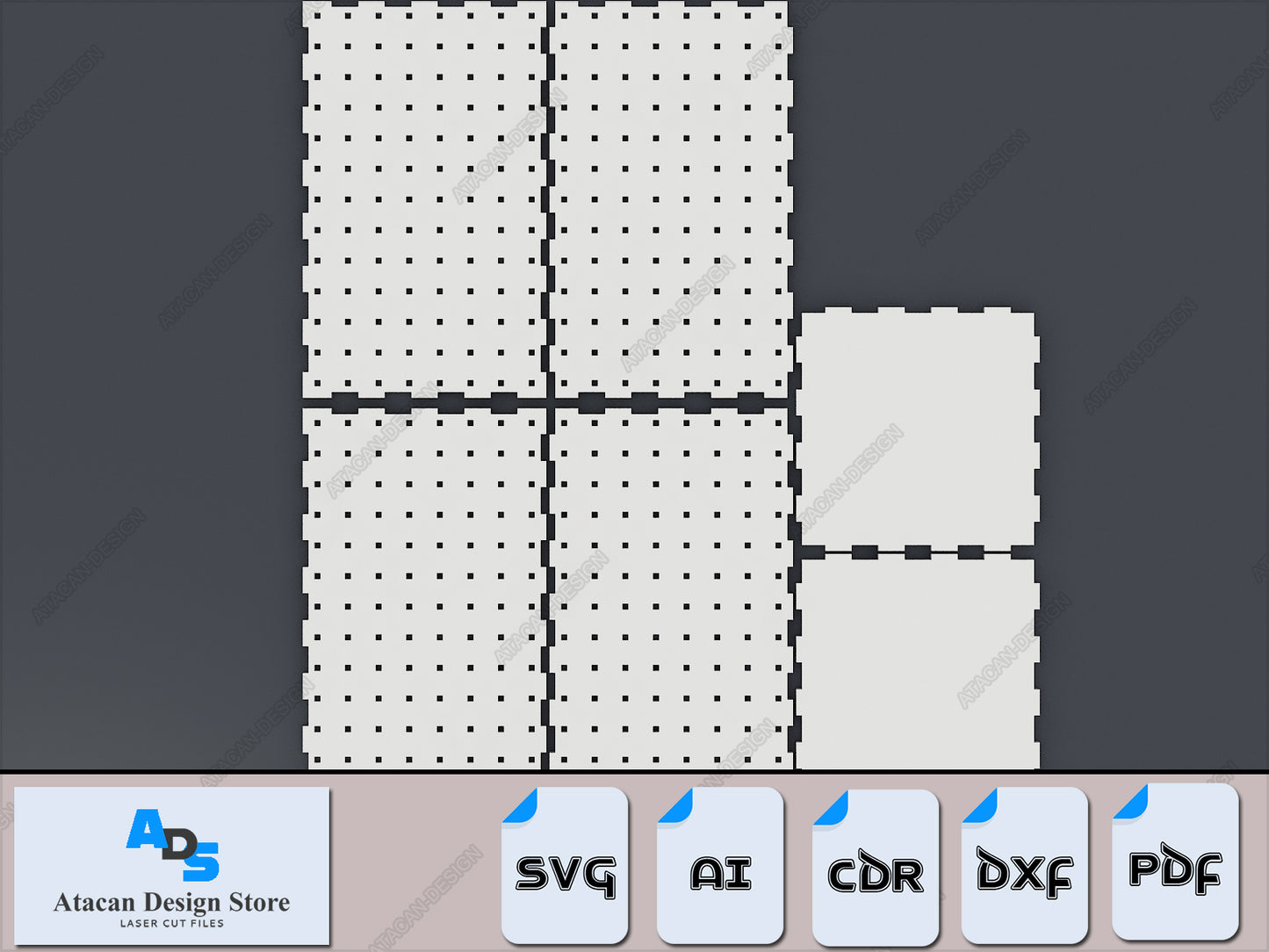004 Pegboard Display, Hooks, Shelfs and Earrings Laser cut SVG files 368
