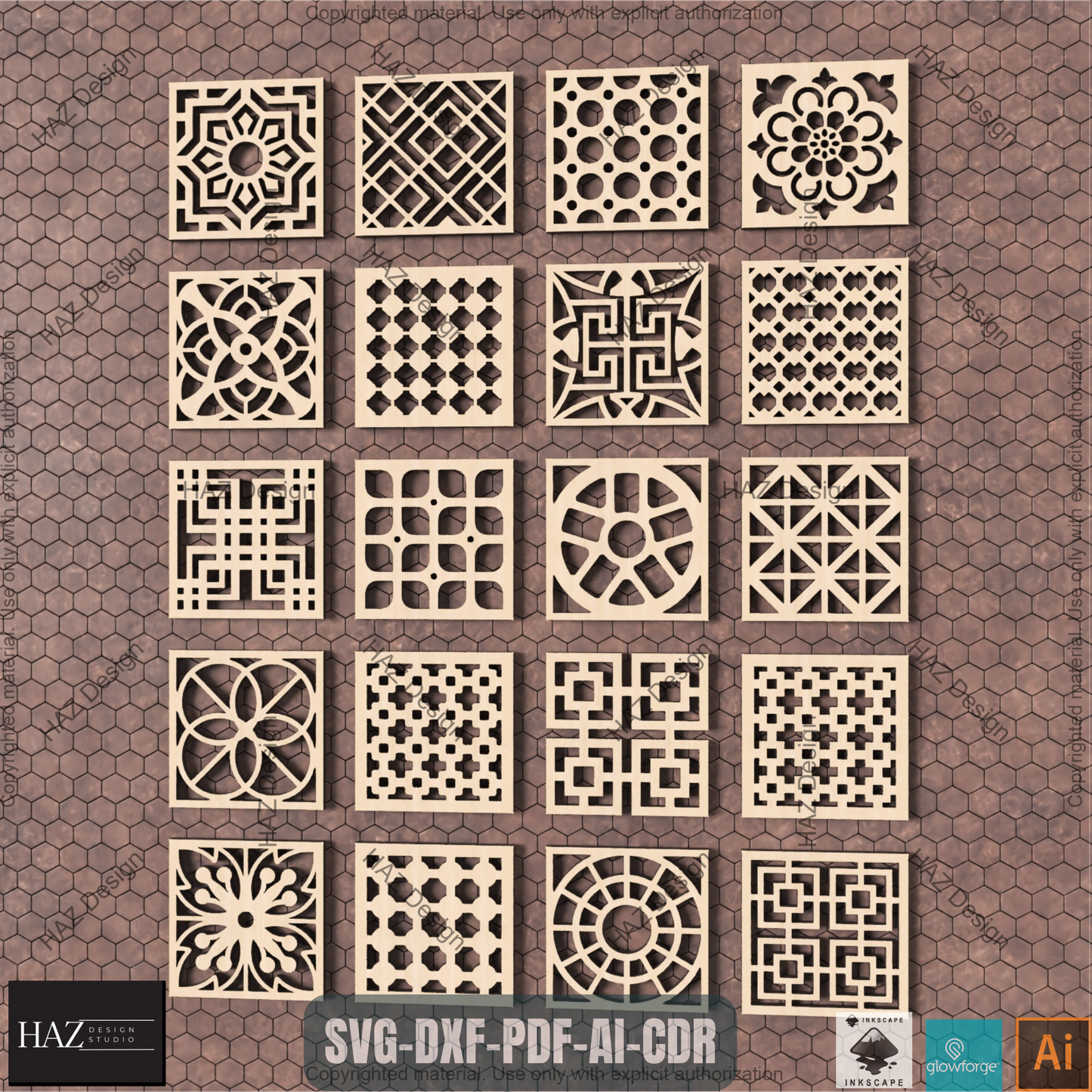 Ultimate 120 Geometric Patterns Collection for Laser Cutting Projects, Symmetrical Design Templates Craft Bundle 460