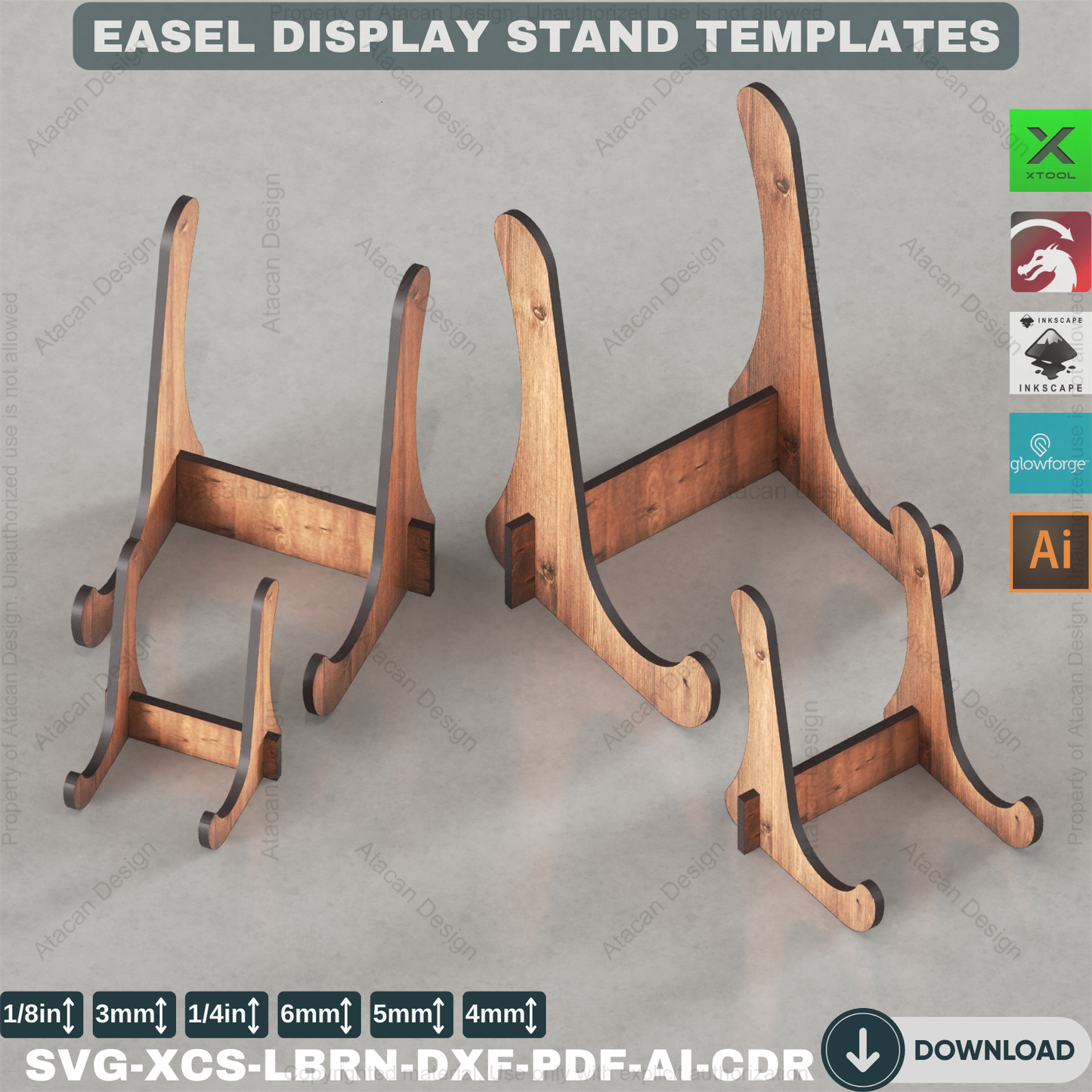 Laser Cut Frame Plate Stand / Laser cut vectors / Photo holder / Display Stand / Laser cut files ADS080