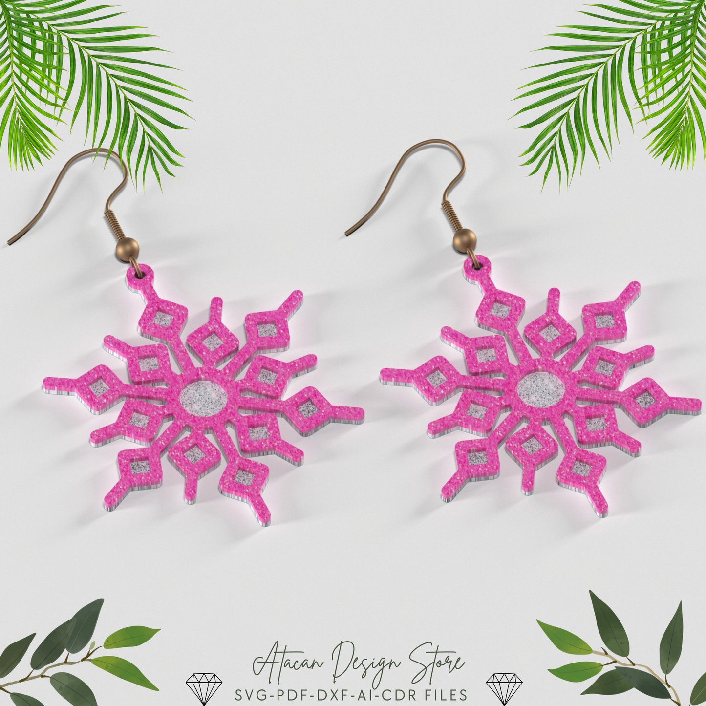 Stylish Hat, Afro Silhouette, Cocktail,Sailboat, Gender Symbols, Palm Tree, Snowflake, Mountain Earrings - Unique Jewelry Design Set 661