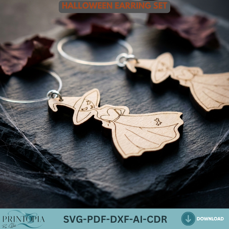 34 Halloween Earring Laser Cut Templates Wood Jewelry Bundle Halloween Earrings Making