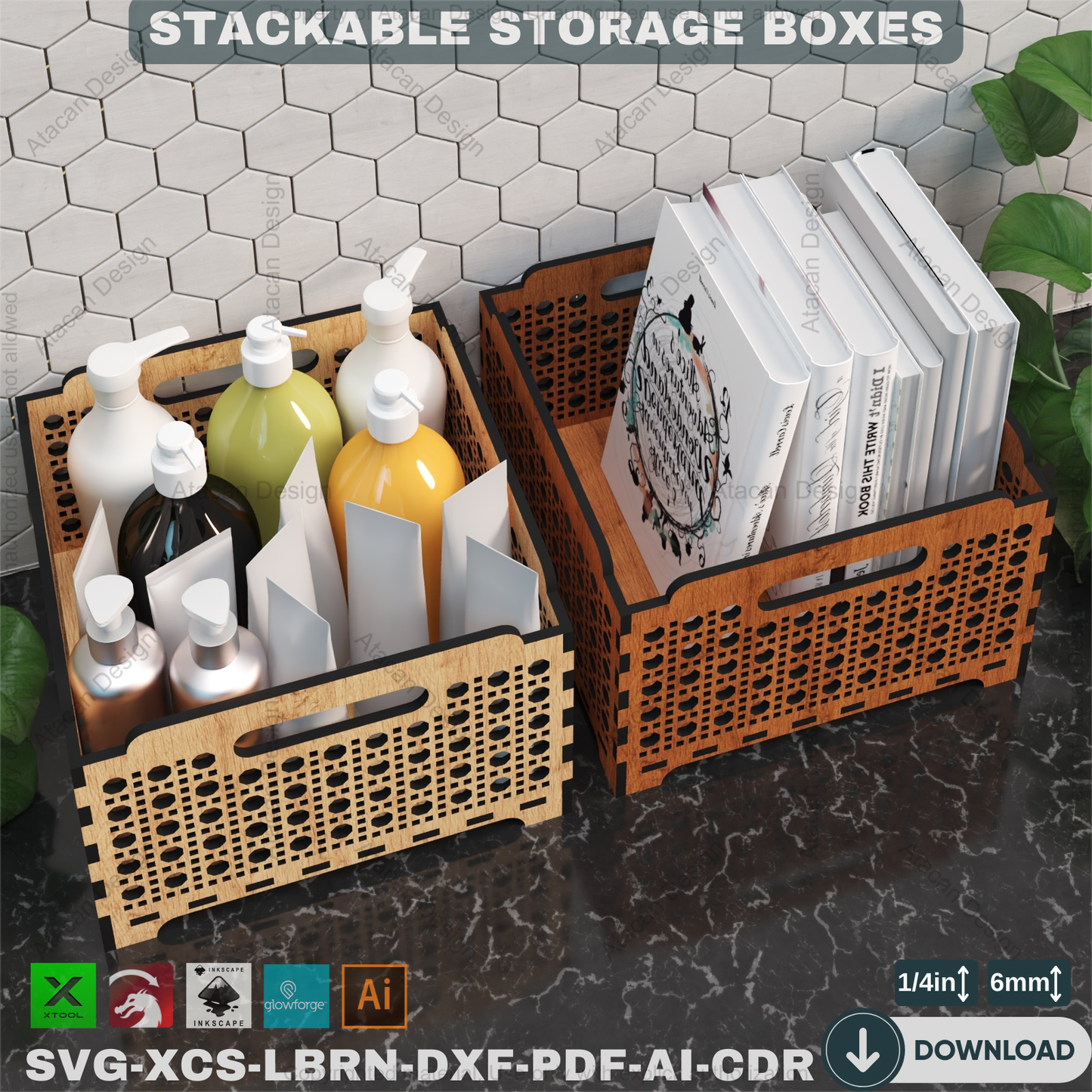 Elegant Laser Cut Storage Boxes - Stackable Design for Home Organization,Stackable Laser Cut Box Files - Create Stylish Wooden Storage 860