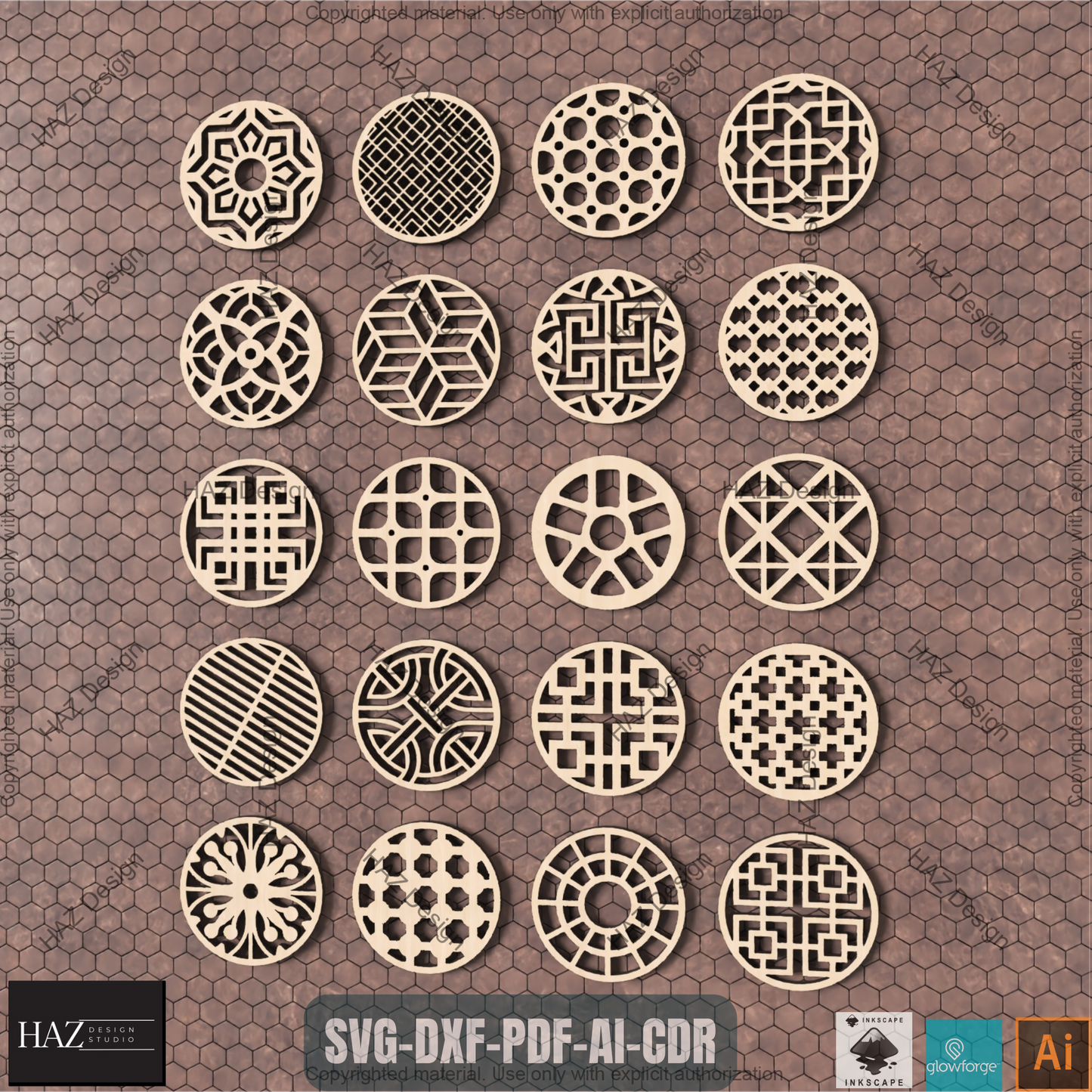 Ultimate 120 Geometric Patterns Collection for Laser Cutting Projects, Symmetrical Design Templates Craft Bundle 460