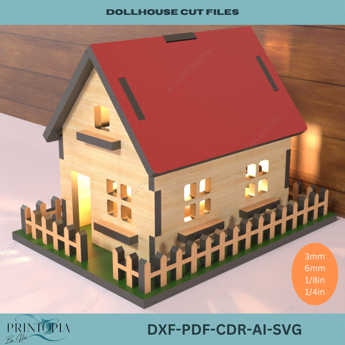 Dollhouse Laser Cut File Bundle Perfect for Woodworking, DIY Miniature House Projects 131
