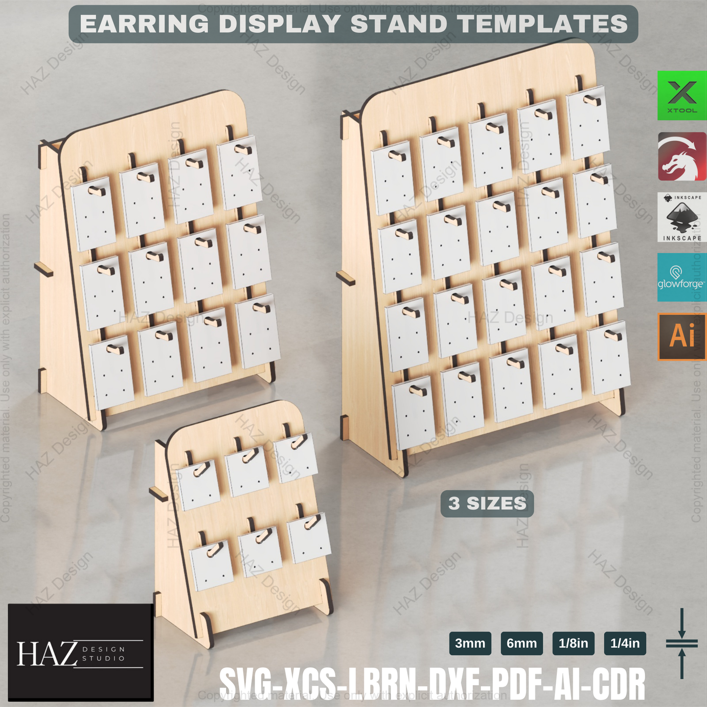 Earring Display Stand: Laser Cut Files for Jewelry Makers 411