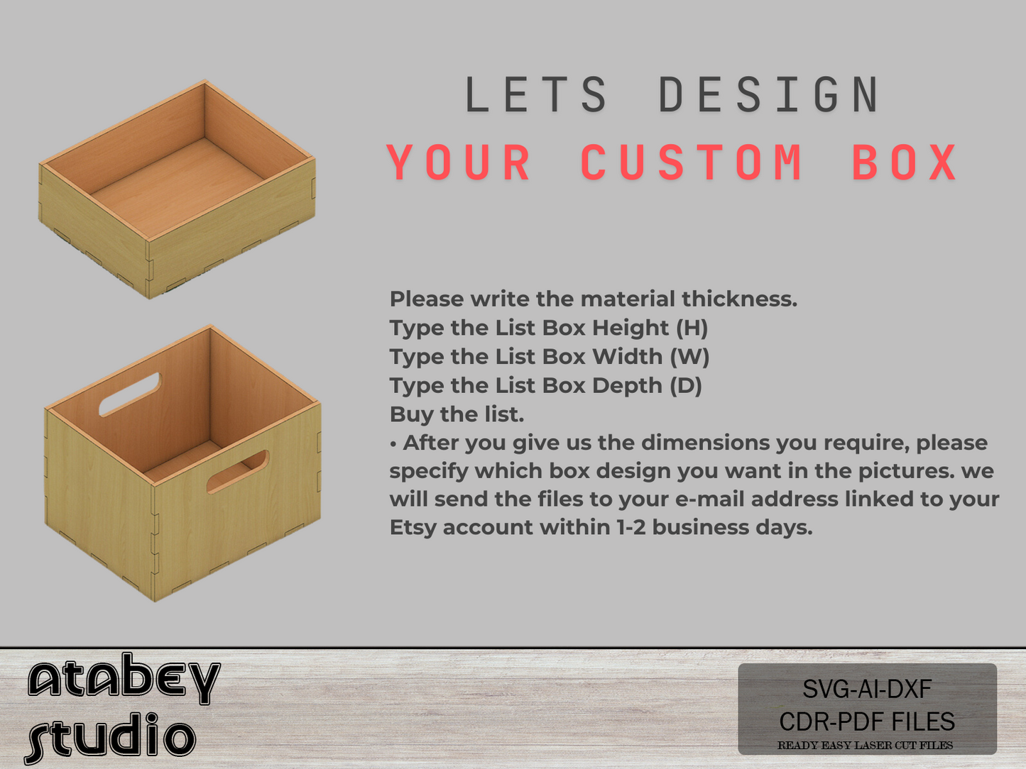 Create Your Custom Laser Cut Box Design - Personalized Dimensions & Thickness Options - Choose Your Design and Perfect Size 788