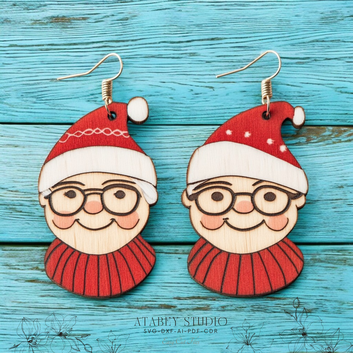 Festive Laser Cut Earring Jig Bundle | Cute Holiday Earrings – Santa, Gingerbread Man, Stocking & More 873