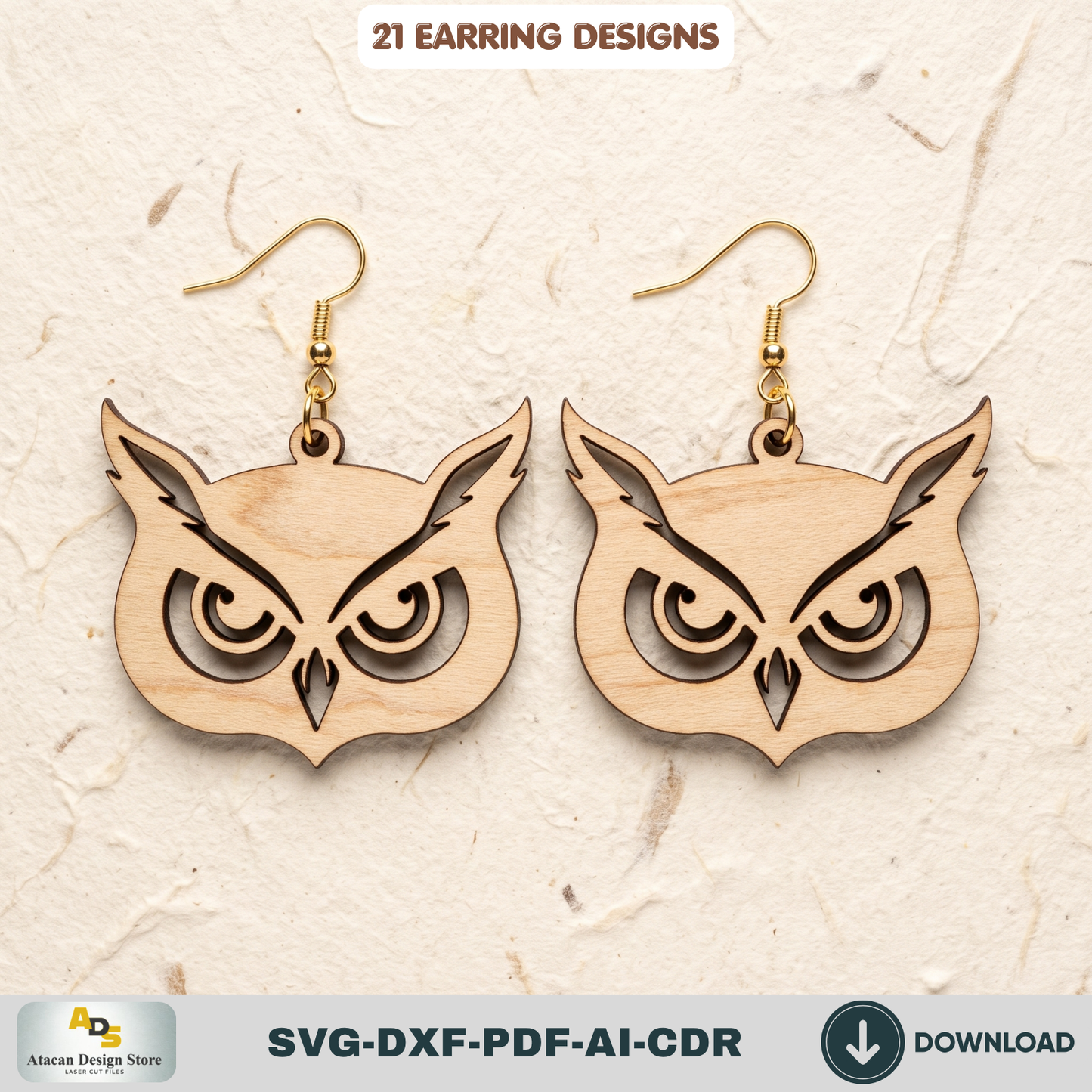21 Wooden Earring SVG Bundle Laser Cut Jewelry Templates Glowforge DIY Wood Earrings Cutting Files