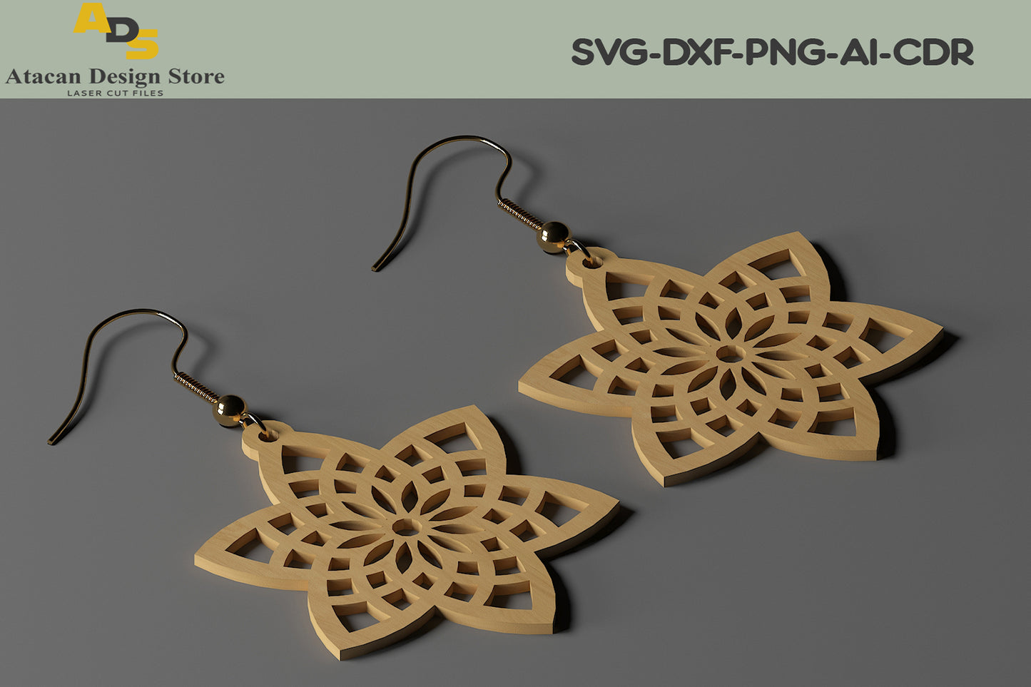 Earring Jewelry Set Glowforge Cricut Pendants laser cut | SVG, DXF, CDR ADS216