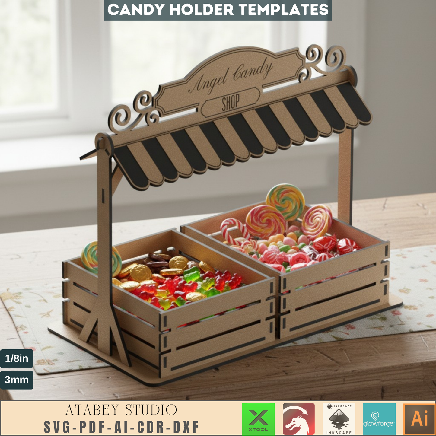 Sweet Stand and Boxes - Candy Shop Display Design - Party Table Decor