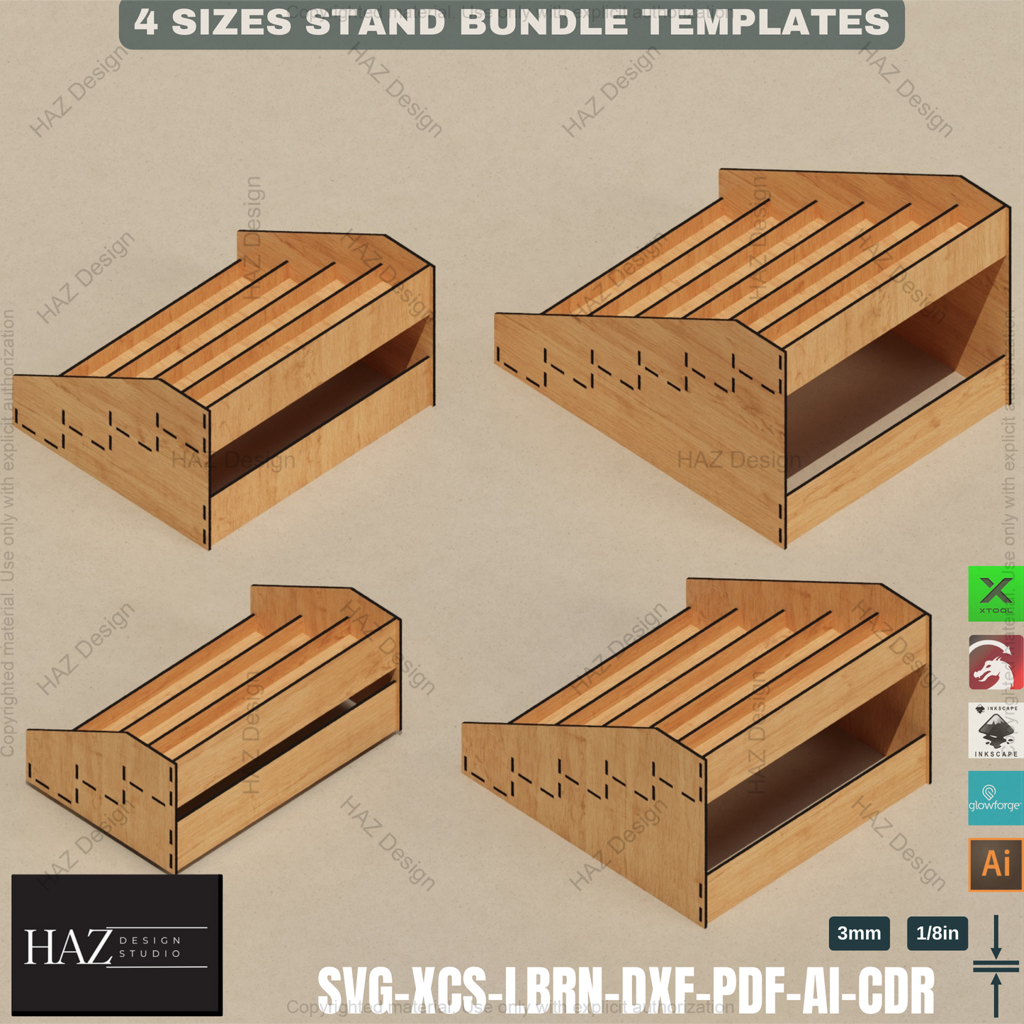 Laser Cut Display Stand - Tiered Shelf - Market Retail SVG,Tiered Display SVG - Laser Cut Shelves - 4 Sizes Bundle 419