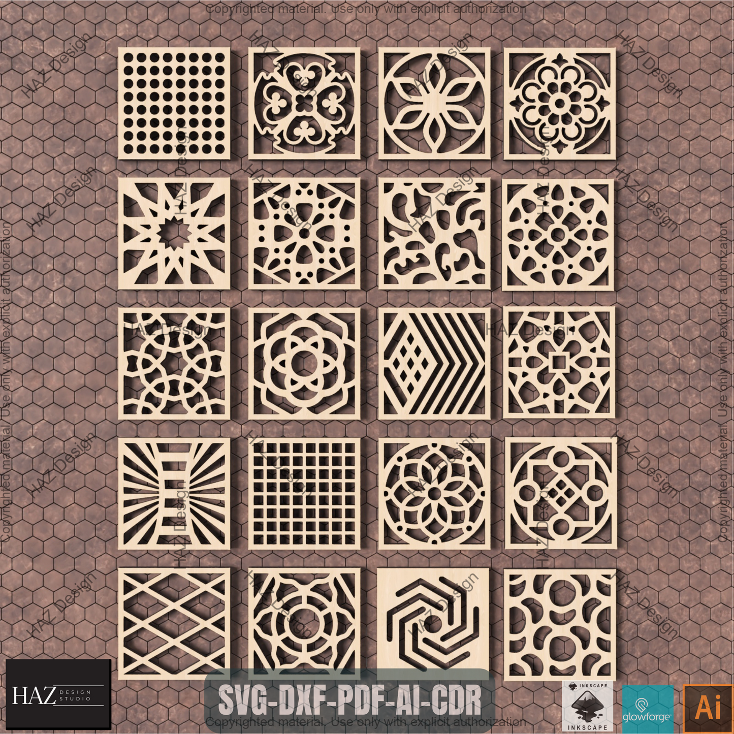 Ultimate 120 Geometric Patterns Collection for Laser Cutting Projects, Symmetrical Design Templates Craft Bundle 460