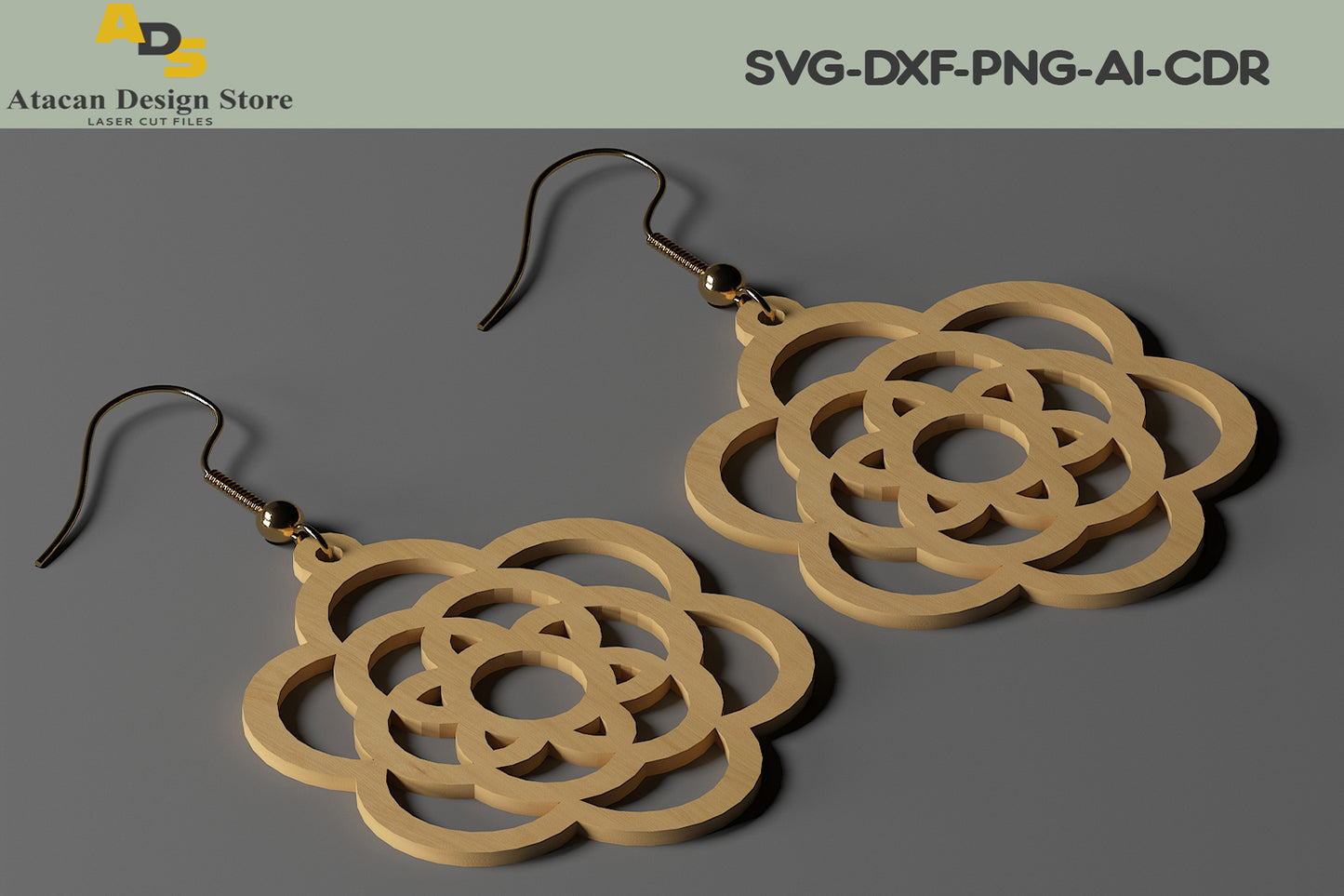 Earring Jewelry Set Glowforge Cricut Pendants laser cut | SVG, DXF, CDR ADS216
