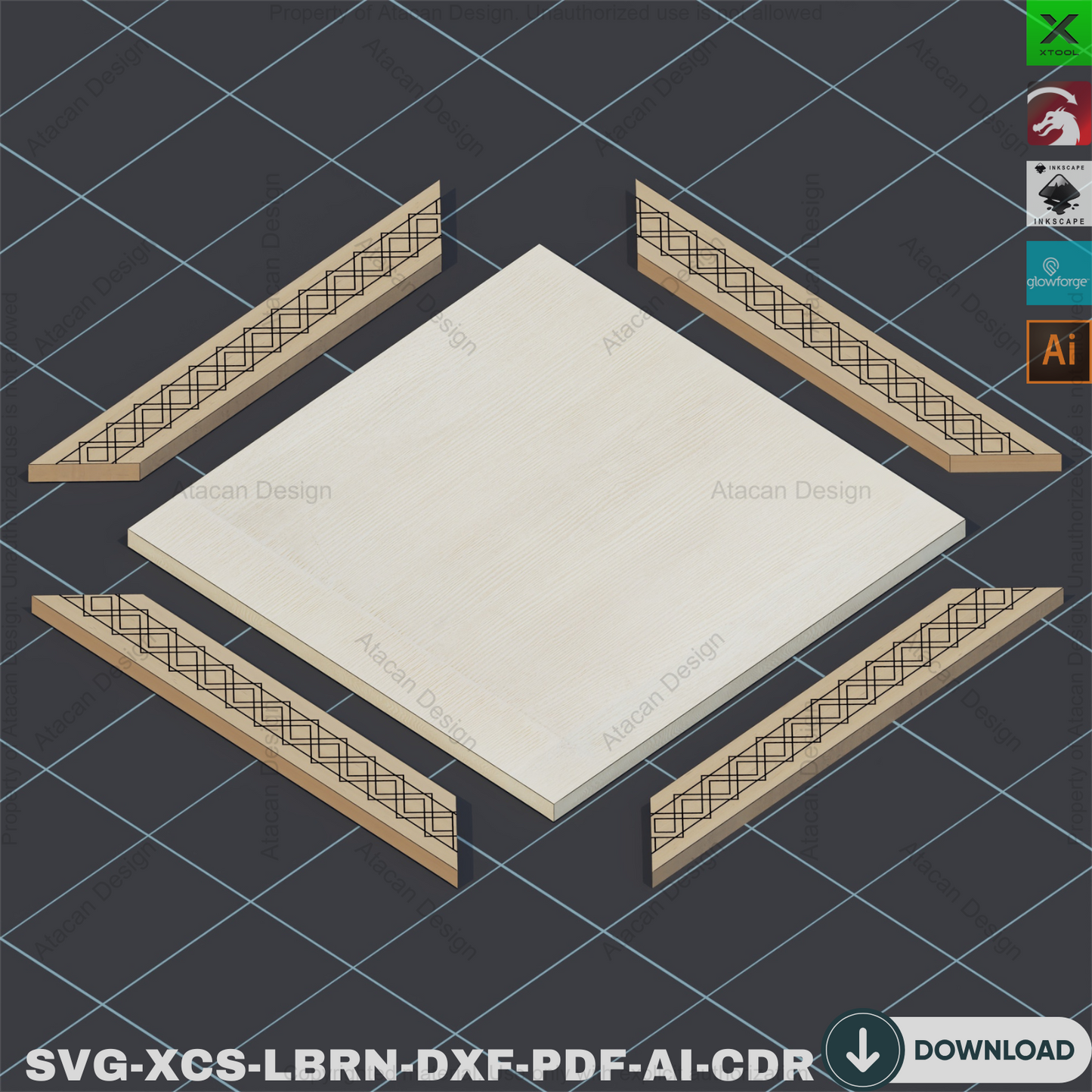 Photo Frame Laser Cut: SVG, 2 Styles, 8 Sizes, Xtool Ready,Patterned Frame SVG: Laser Cut Photo Frames, 2 Designs, 8 Sizes 856