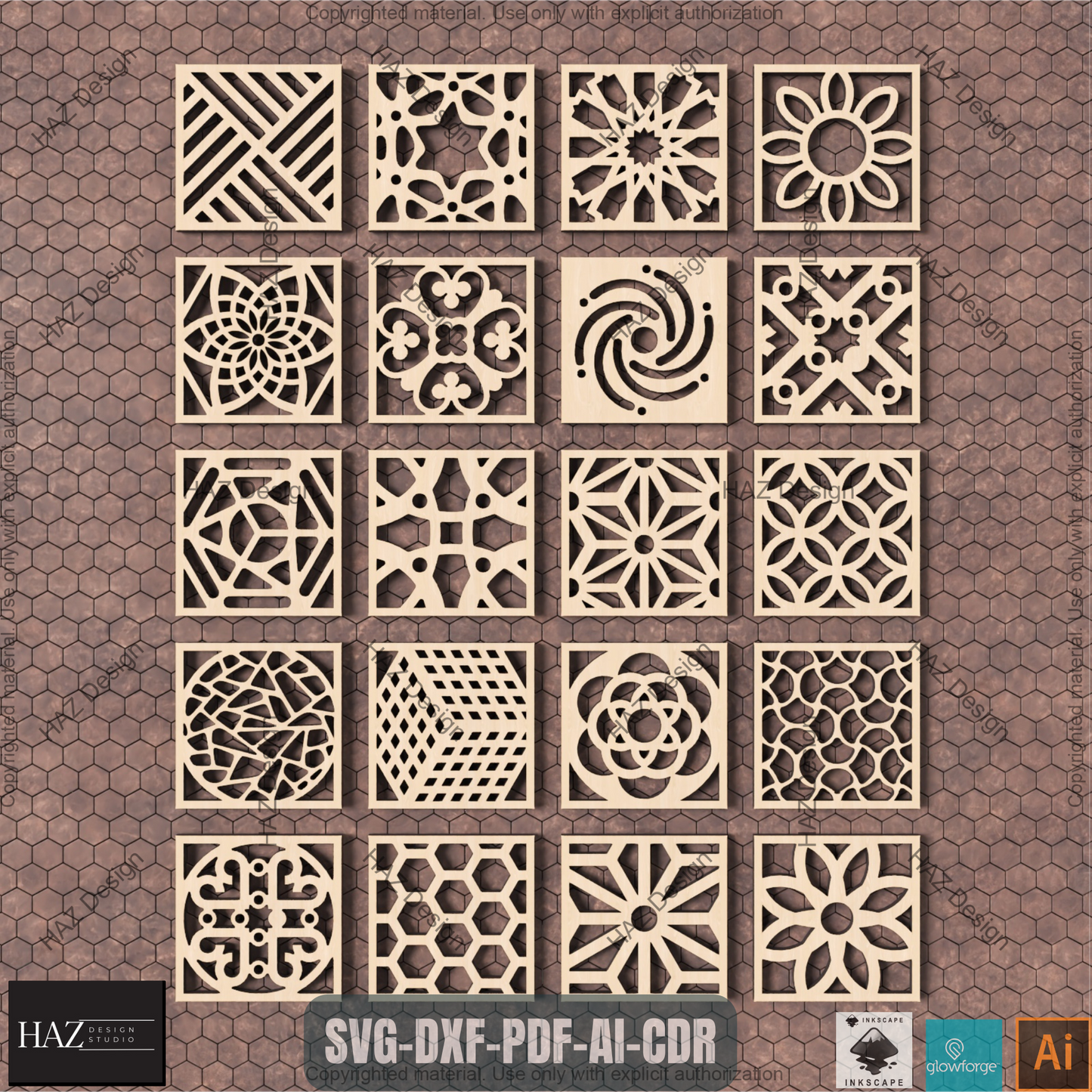 Ultimate 120 Geometric Patterns Collection for Laser Cutting Projects, Symmetrical Design Templates Craft Bundle 460
