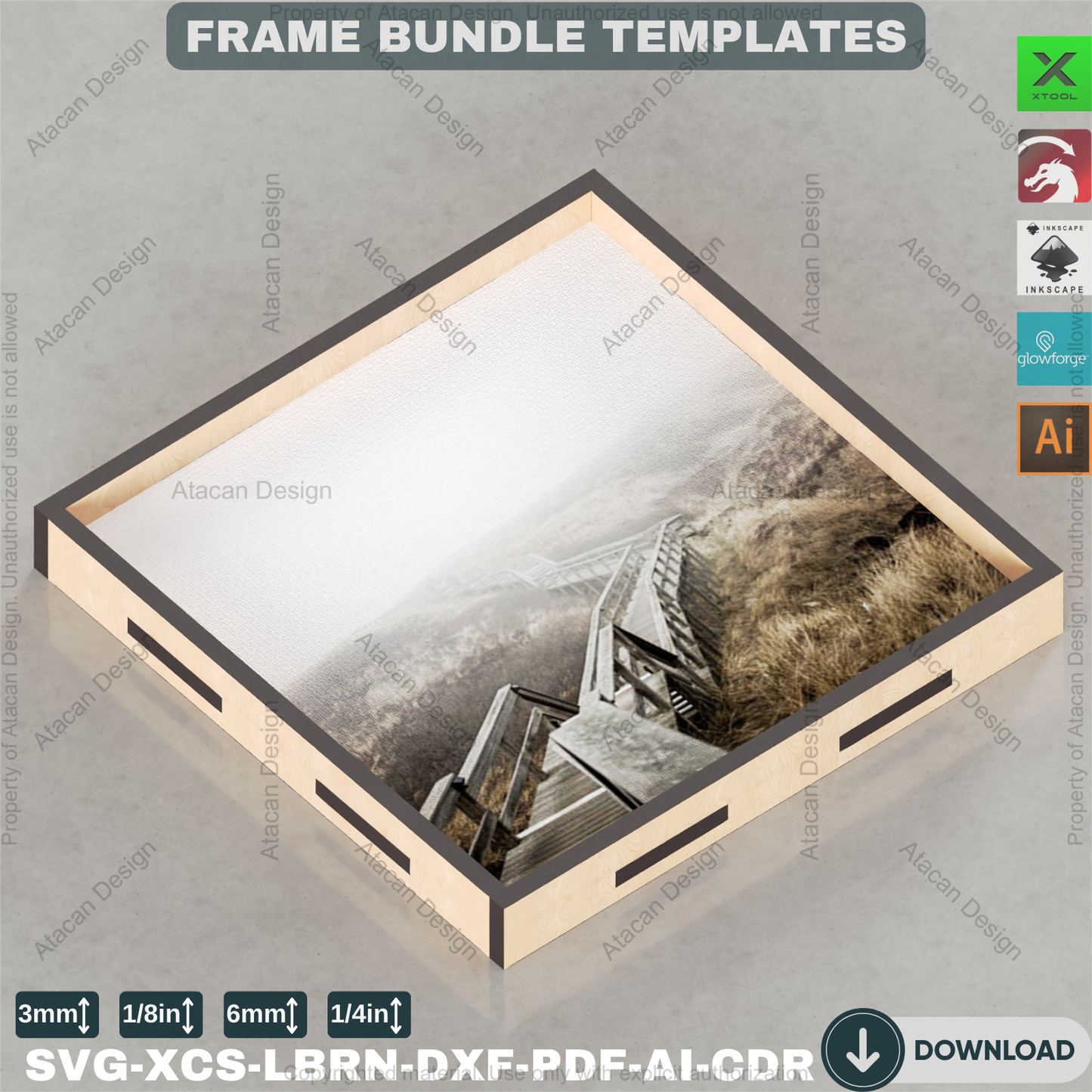 DIY Picture Frame Laser Cut Template | Multi-Size Bundle | Wall Decor Project Plans 883