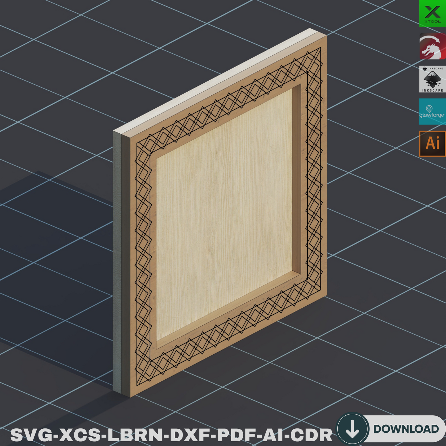 Photo Frame Laser Cut: SVG, 2 Styles, 8 Sizes, Xtool Ready,Patterned Frame SVG: Laser Cut Photo Frames, 2 Designs, 8 Sizes 856
