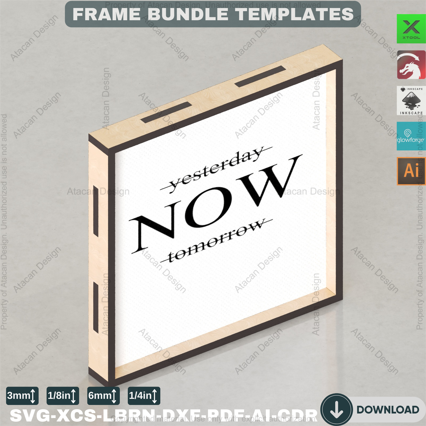 DIY Picture Frame Laser Cut Template | Multi-Size Bundle | Wall Decor Project Plans 883