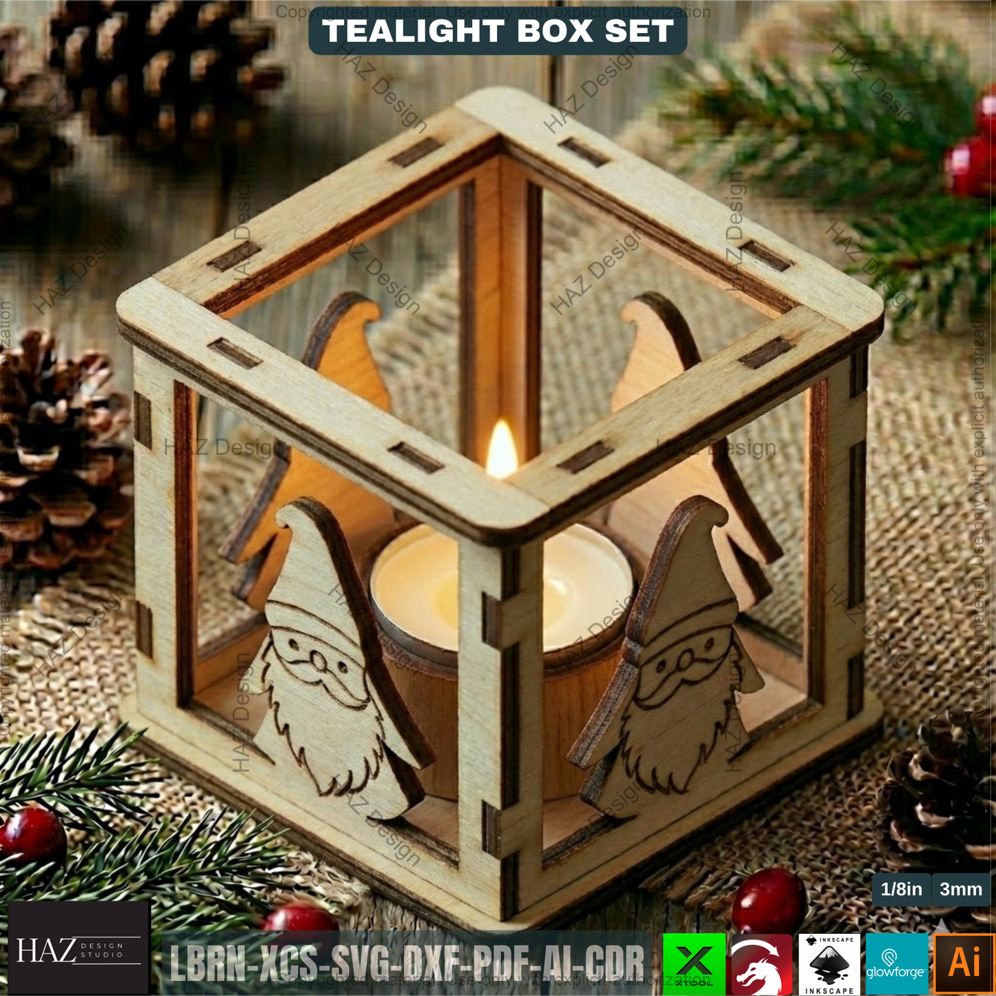 Lantern Laser Cut Plans, Wooden Candle Box Template, Christmas Table Centerpiece, Winter Home Decor 502