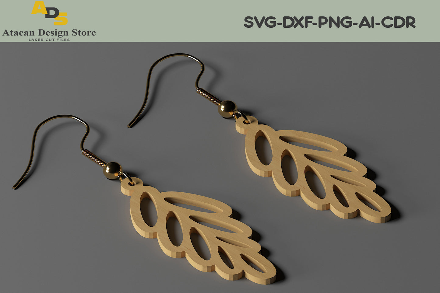Earring Jewelry Set Glowforge Cricut Pendants laser cut | SVG, DXF, CDR ADS216