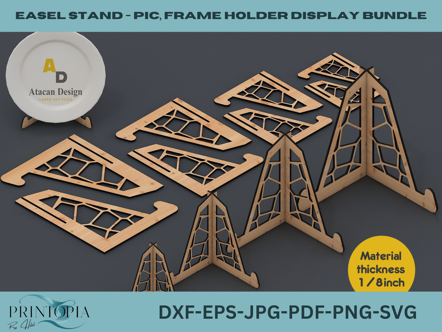 Versatile Easel Stand Bundle for Laser Cutting Perfect for Frames Pics,Ideal for 3mm Laser Cutting Projects 137