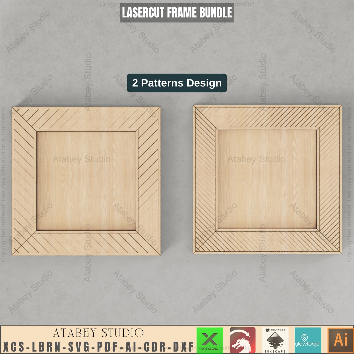 Laser Cut Frame Bundle: 9 Sizes, 2 Patterns | DIY Photo Display Templates,DIY Multi-Size Picture Frame Pack | 2 Laser Cut Patterns | Wall Art Templates 937