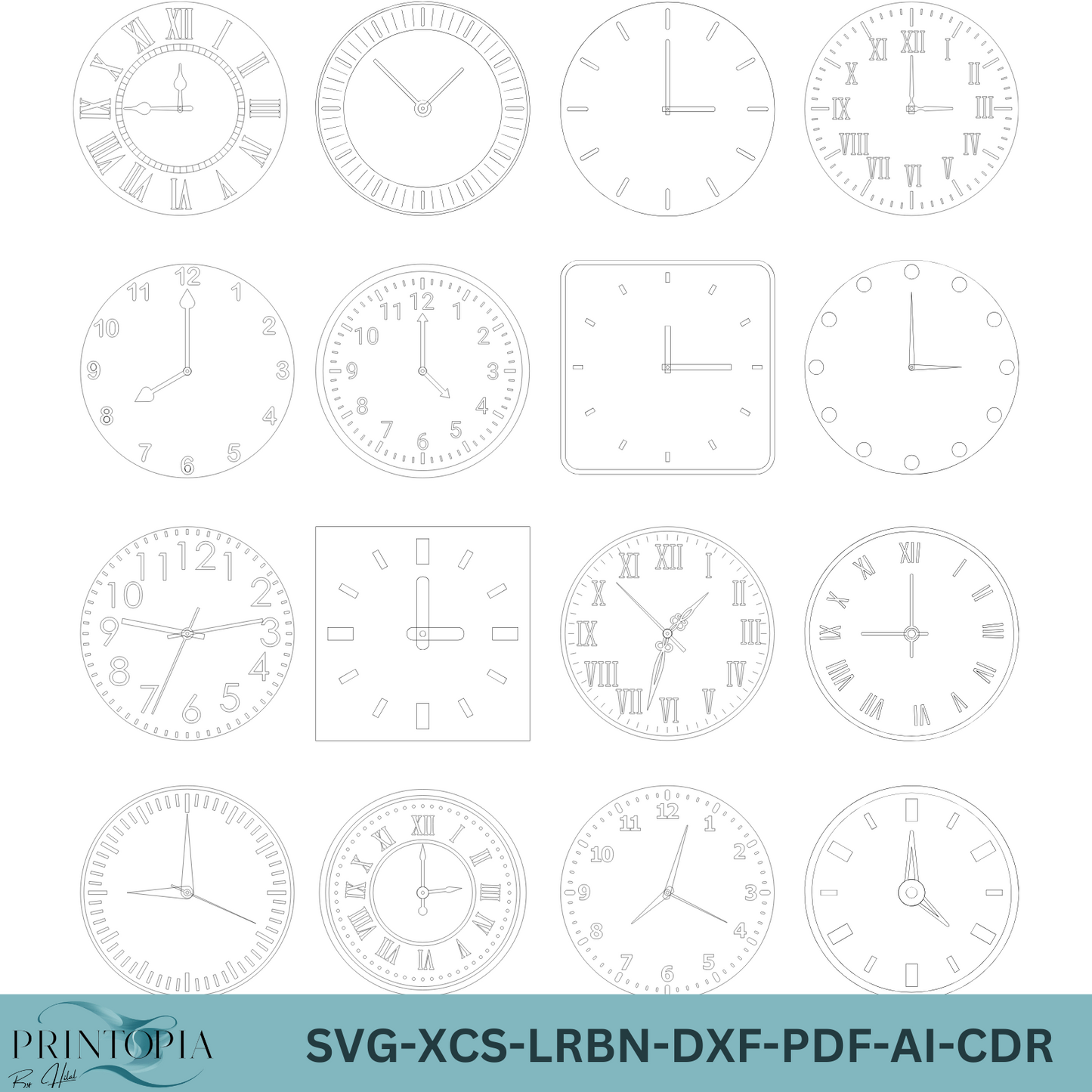 DIY Clockmaker's Resource, Vector Templates with Hands, SVG for Laser Cutting, CNC & Glowforge