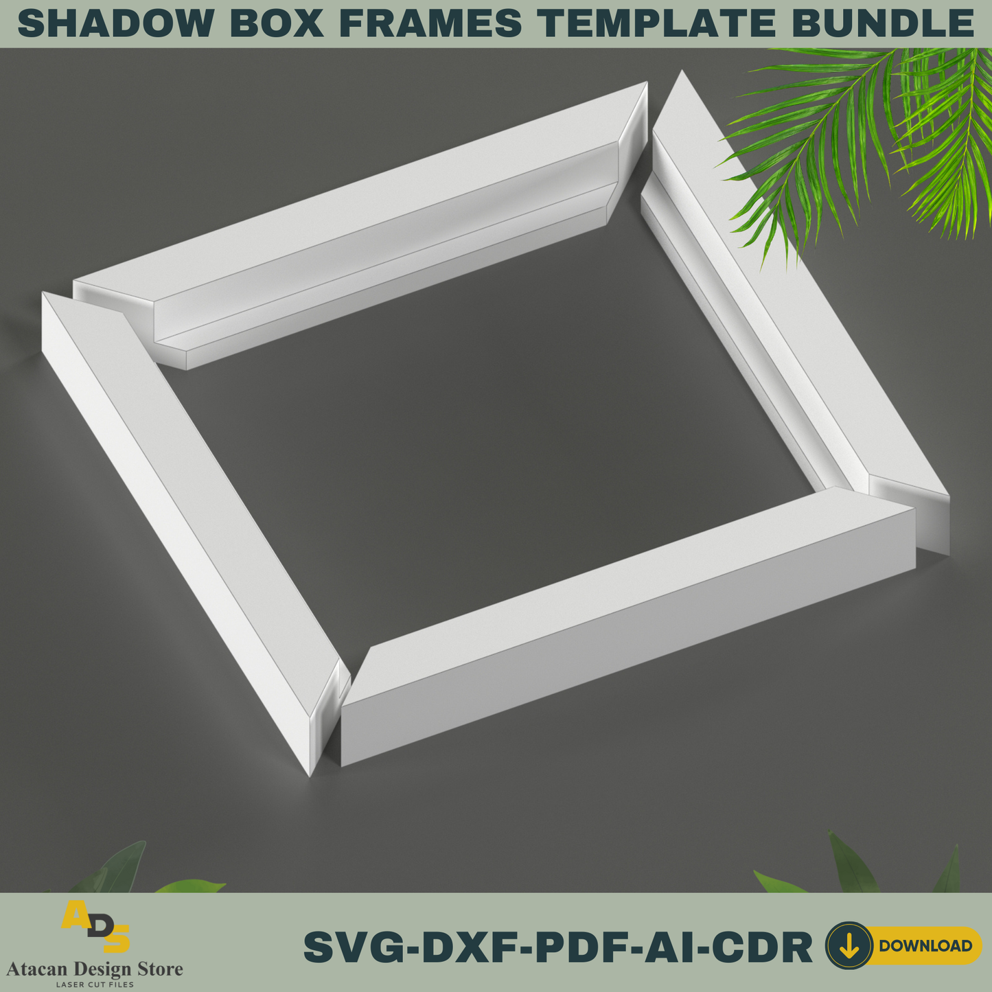 Shadow Box Frames Bundle - 5 Sizes for 3D Layered Paper Art, Cricut, Silhouette, Laser Cutting Files 764