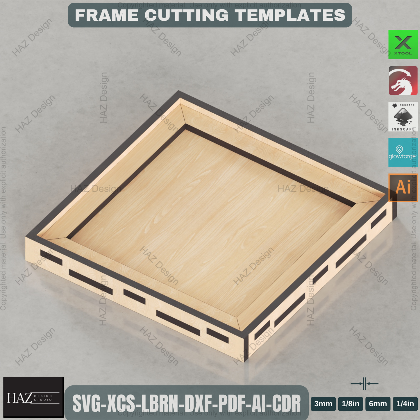 Laser Cut Frame Bundle: 10 Sizes | Square & Rectangle Photo Display Templates 452