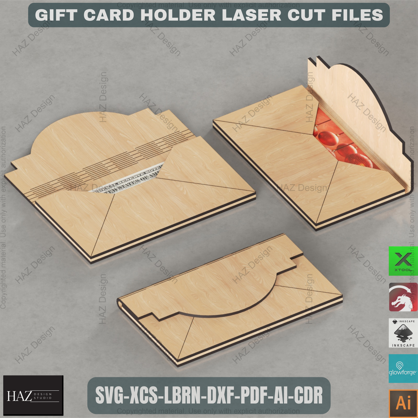 Creative Laser Cut Gift Card Box Files, Multi-Design Money Pocket Template, Instant DIY Project for Laser Crafters Description: